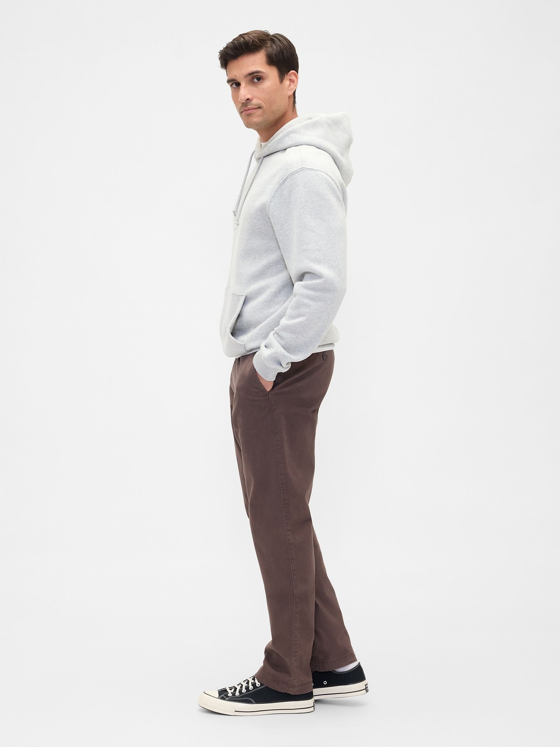 Dark Brown Essential Chinos in Straight Fit - Image 4 of 6