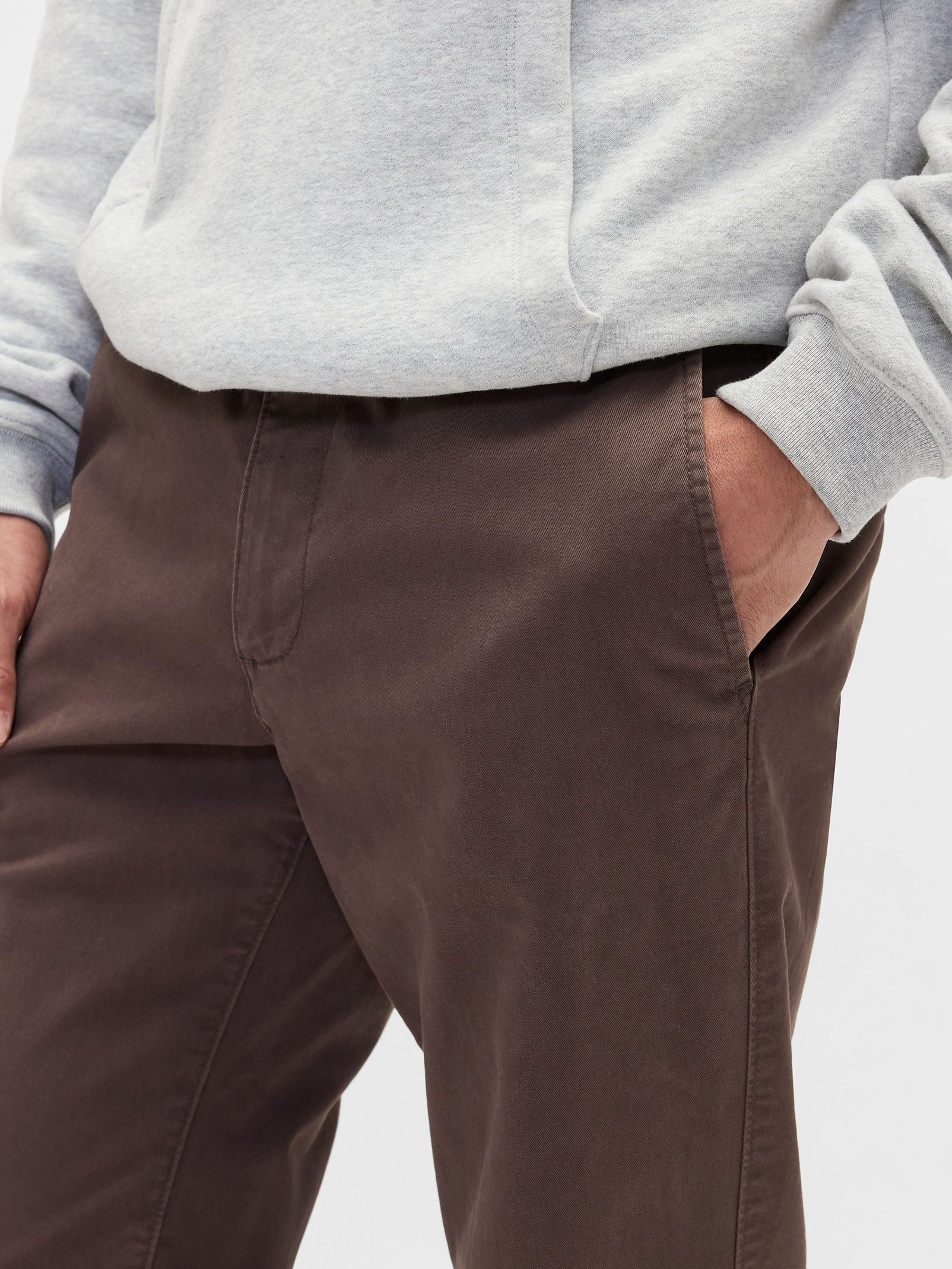Dark Brown Essential Chinos in Straight Fit - Image 5 of 6