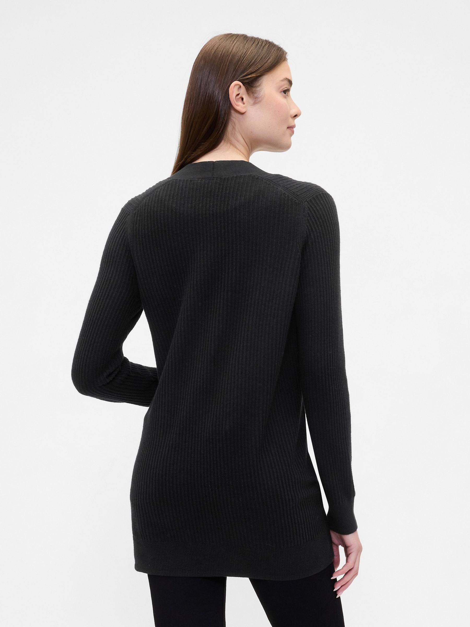 Black Long Open Cardigan - Image 2 of 5