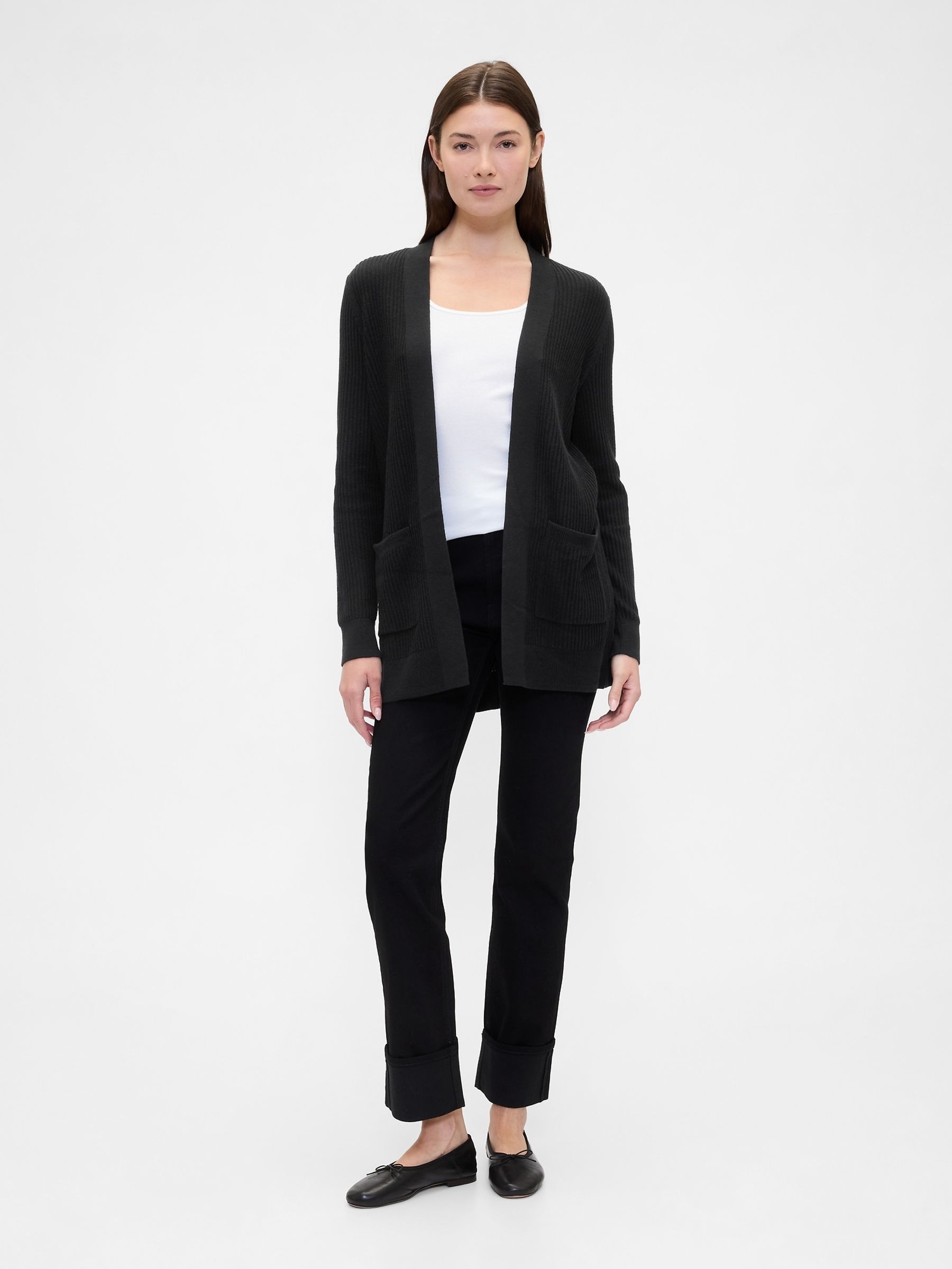 Black Long Open Cardigan - Image 3 of 5