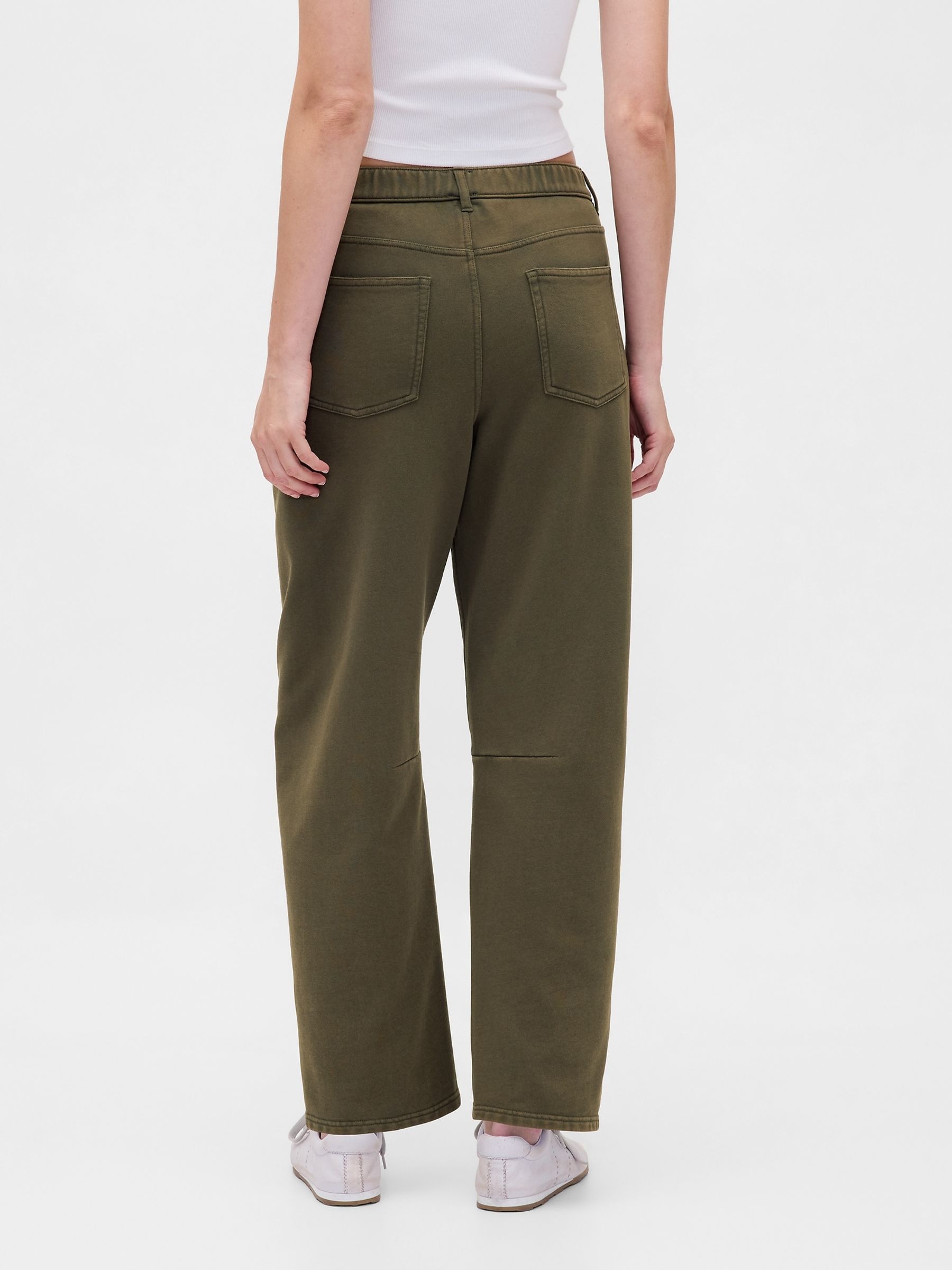 Green Heavyweight French Terry Barrel Joggers - Image 2 of 5