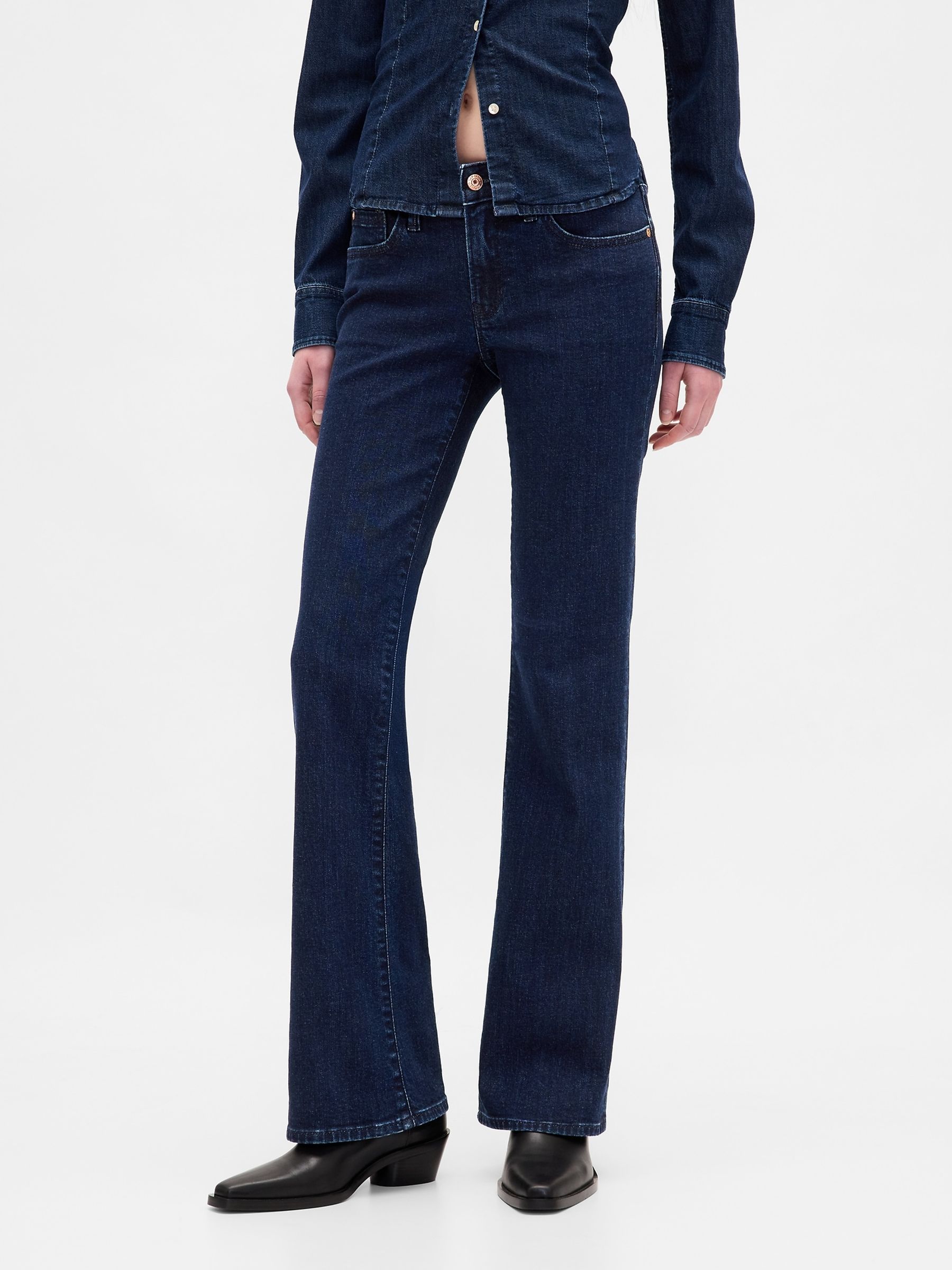 Blue Low Rise Long and Lean Bootcut Jeans | Gap