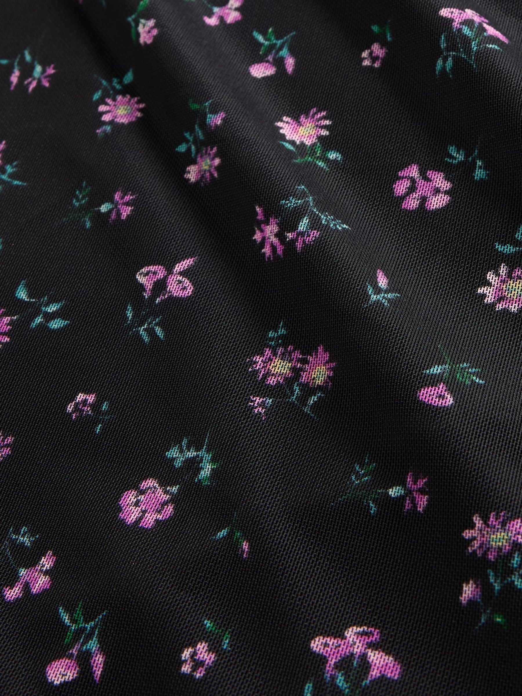 Black/Pink Mesh Square Neck Maxi Dress - Image 6 of 6