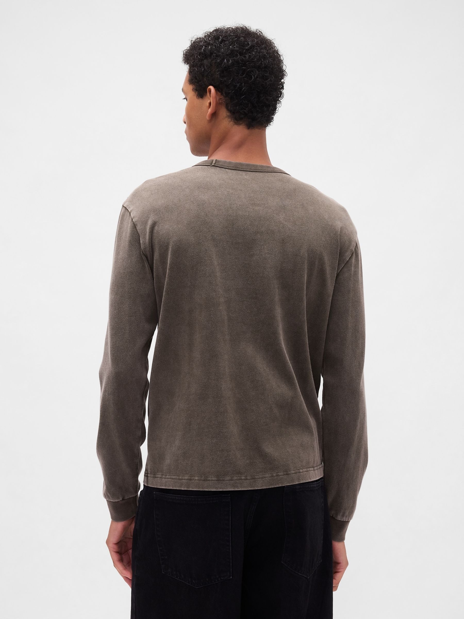 Washed Brown Heavyweight Relaxed T-Shirt - Image 2 of 4