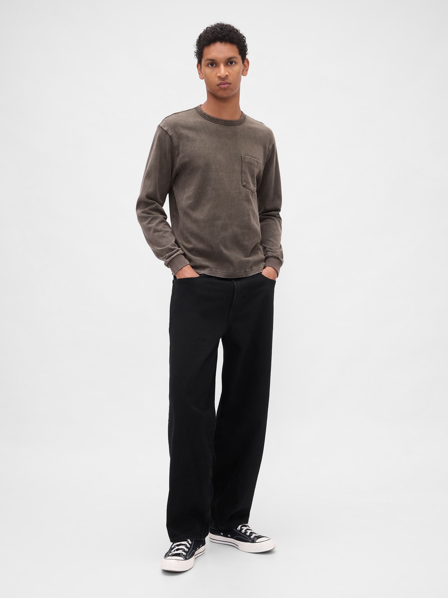 Washed Brown Heavyweight Relaxed T-Shirt - Image 3 of 4