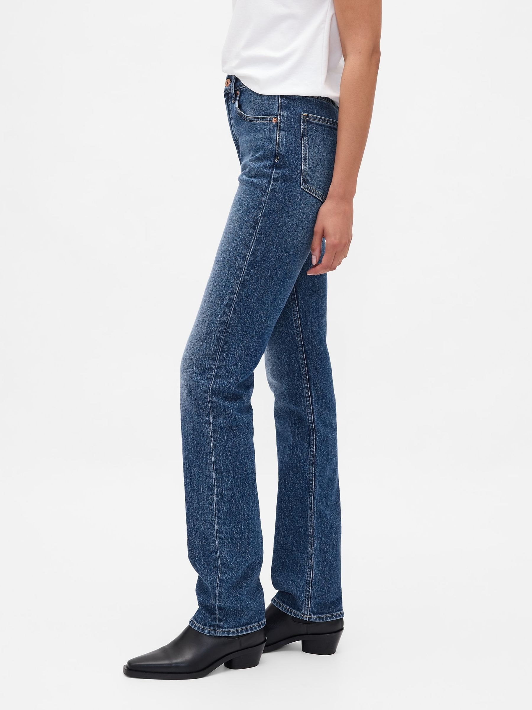 Blue High Rise '90s Straight Jeans - Image 3 of 6