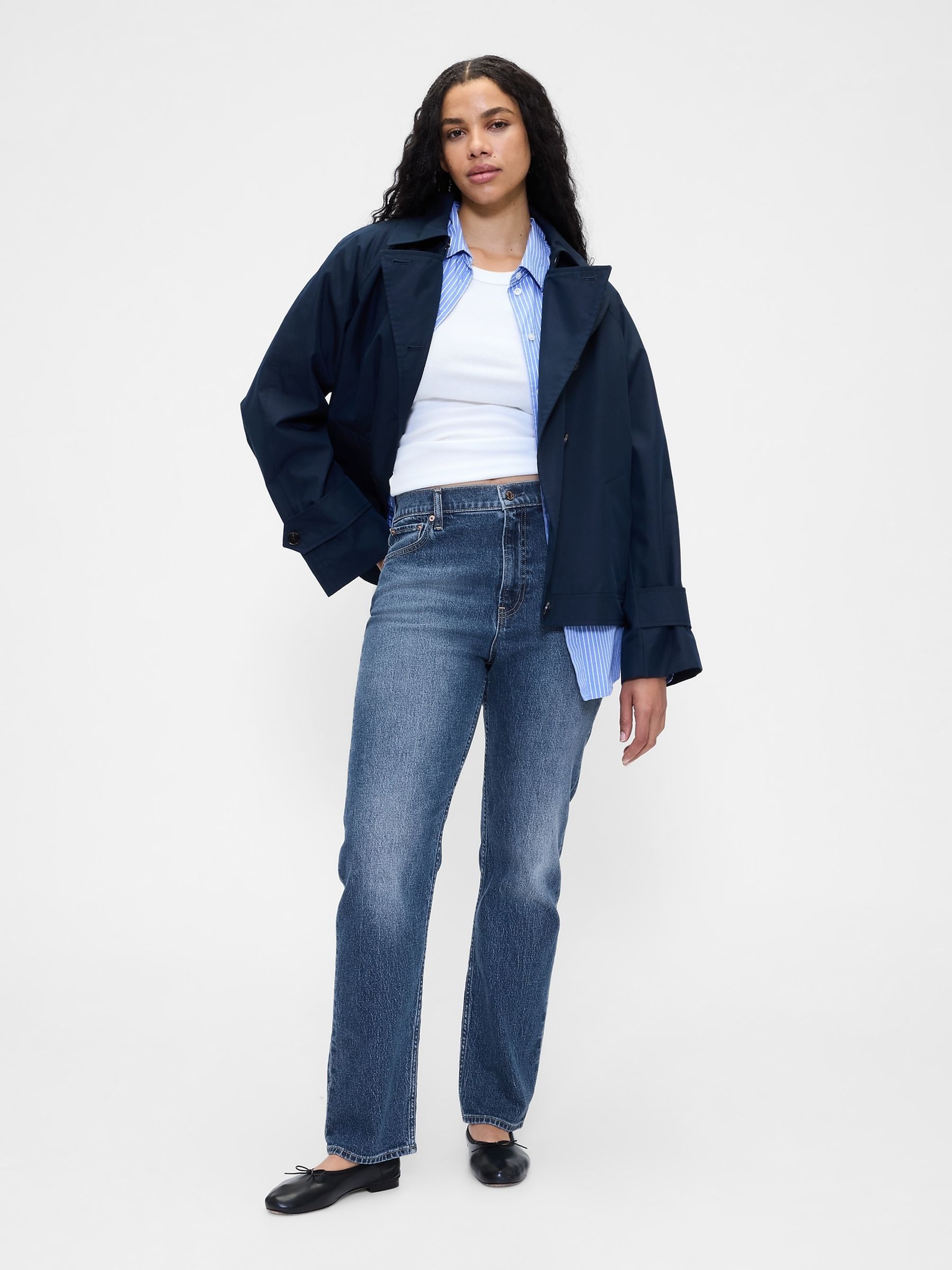 Blue High Rise '90s Straight Jeans - Image 6 of 6