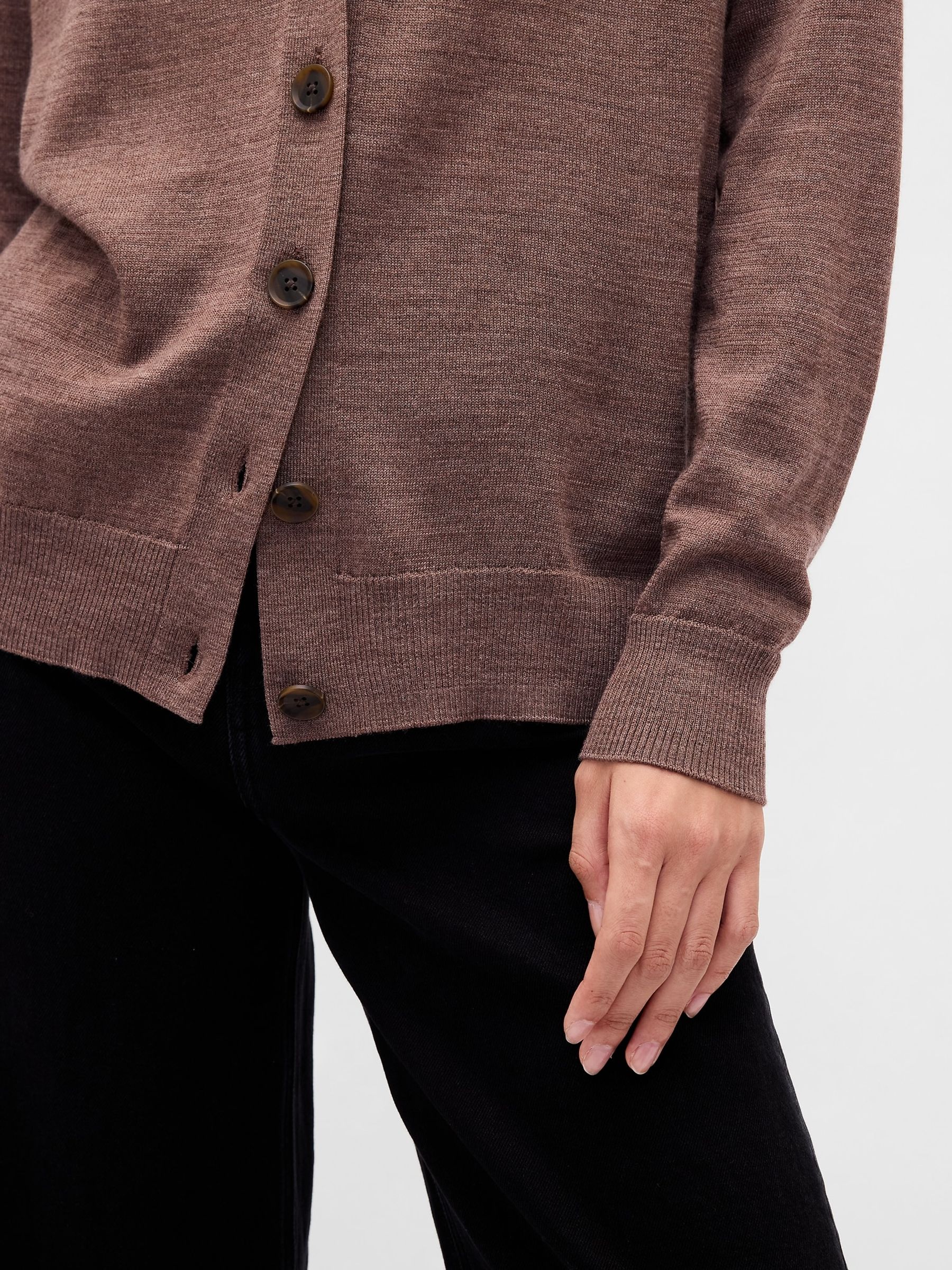 Pink Boyfriend Merino Cardigan - Image 4 of 4 Pink Boyfriend Merino Cardigan - Image 4 of 4