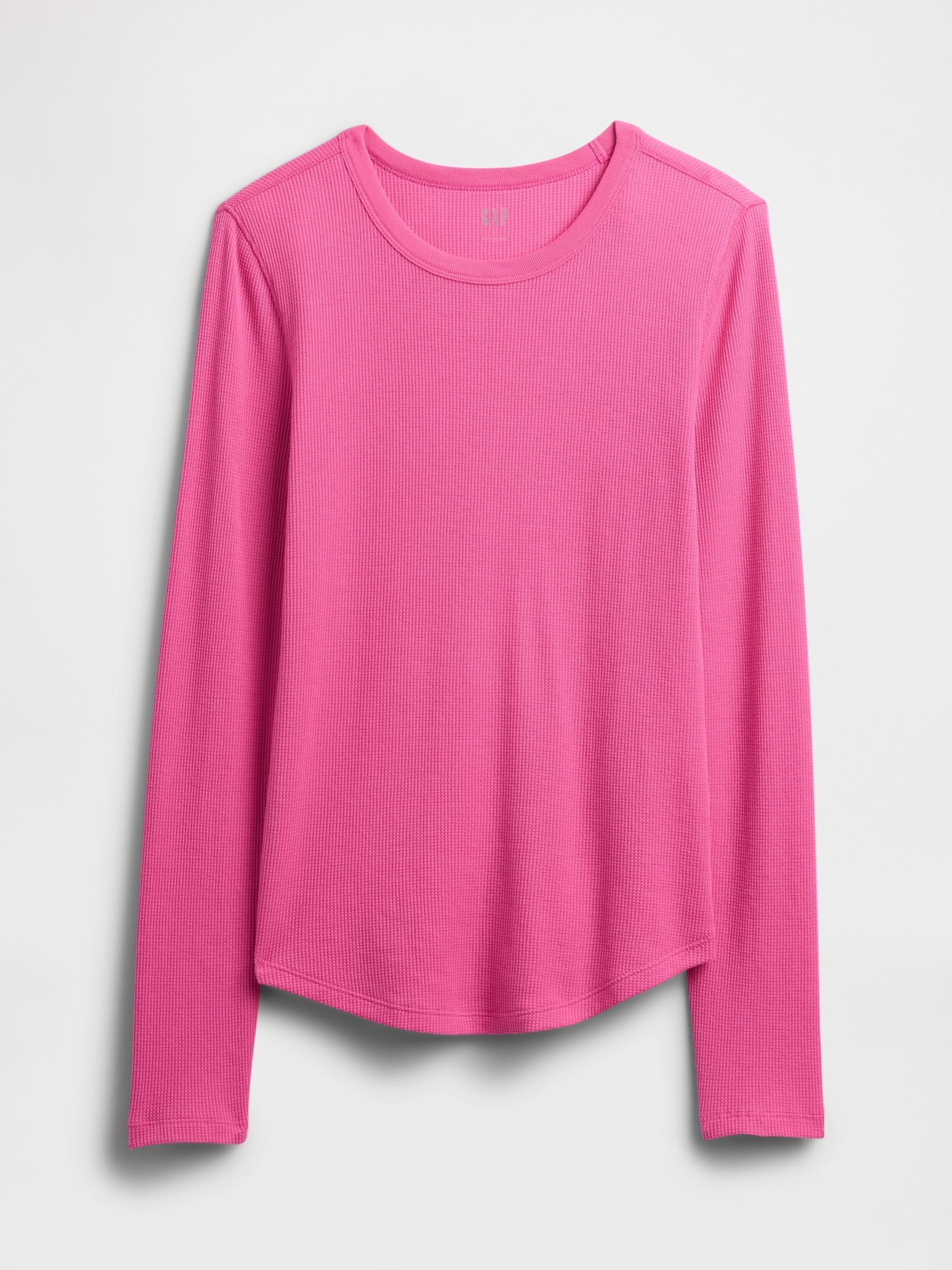 Pink Waffle Knit Crew Neck T-Shirt - Image 4 of 4