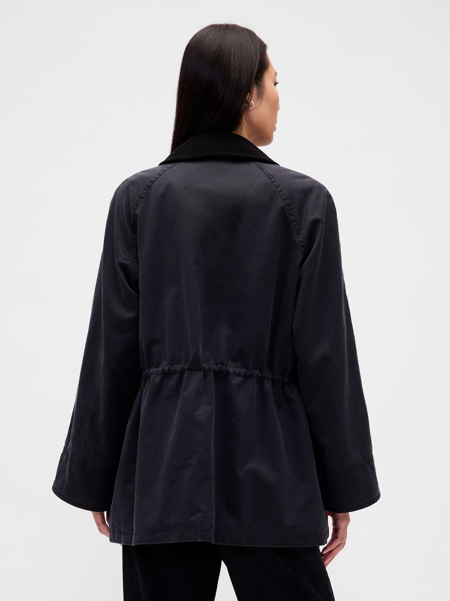 Black Waxed Barn Jacket - Image 2 of 5 Black Waxed Barn Jacket - Image 2 of 5