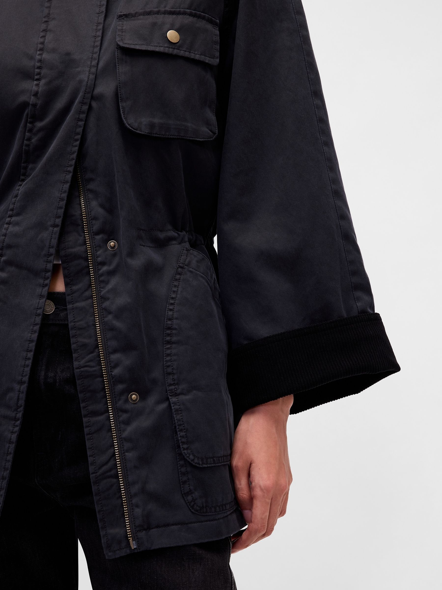 Black Waxed Barn Jacket - Image 4 of 5