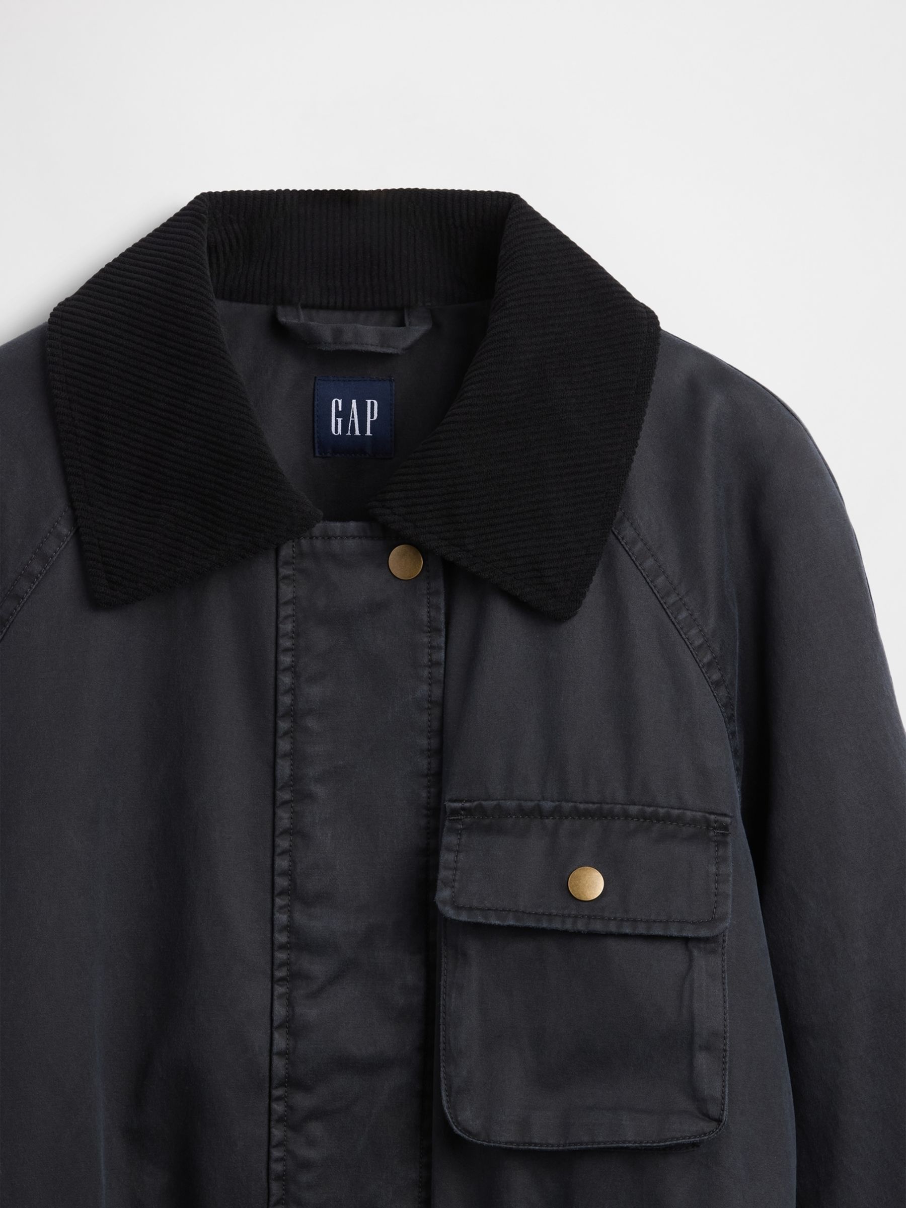Black Waxed Barn Jacket - Image 5 of 5 Black Waxed Barn Jacket - Image 5 of 5