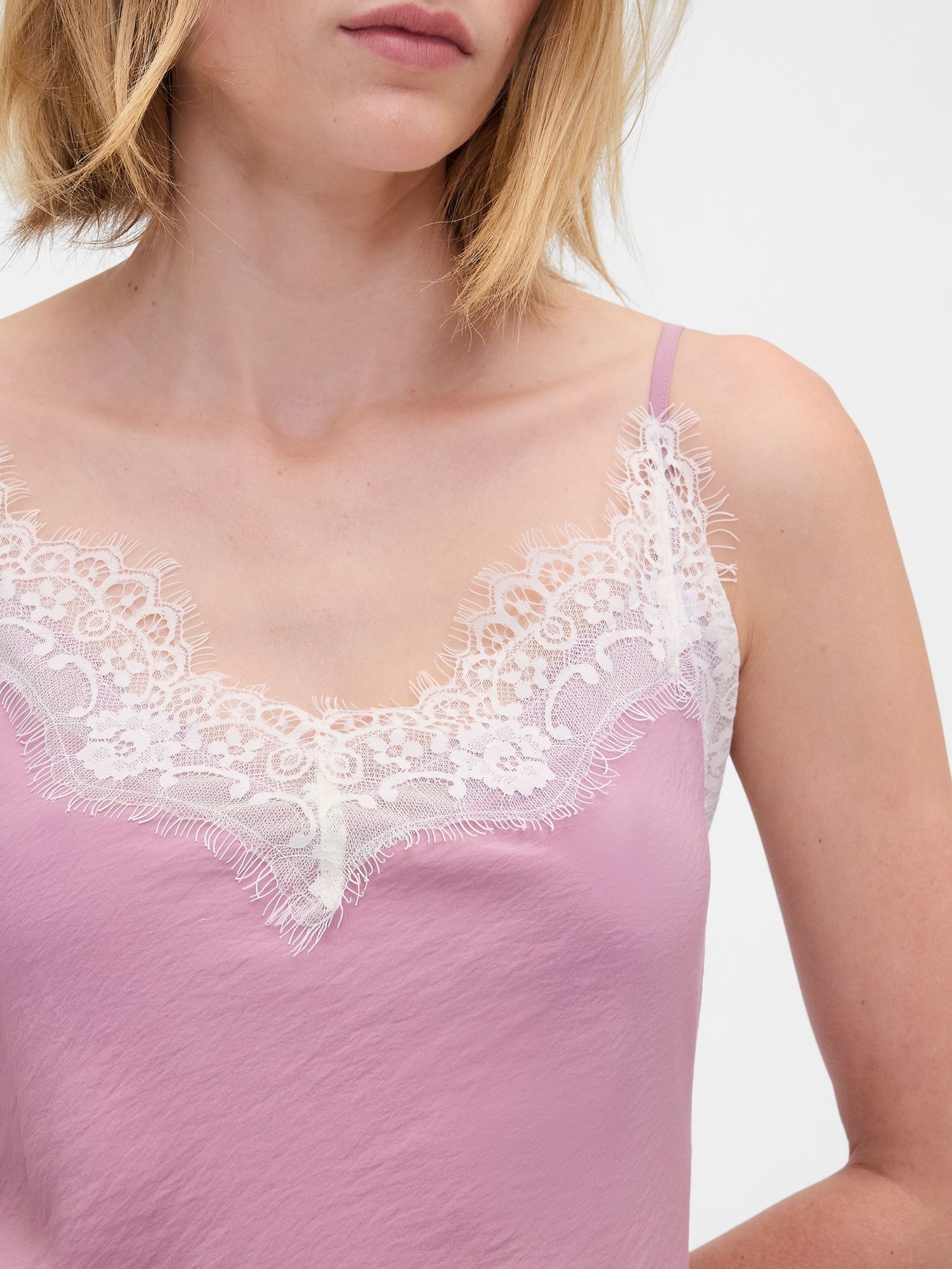 Purple Lace-Trim Maxi Slip Dress - Image 4 of 6