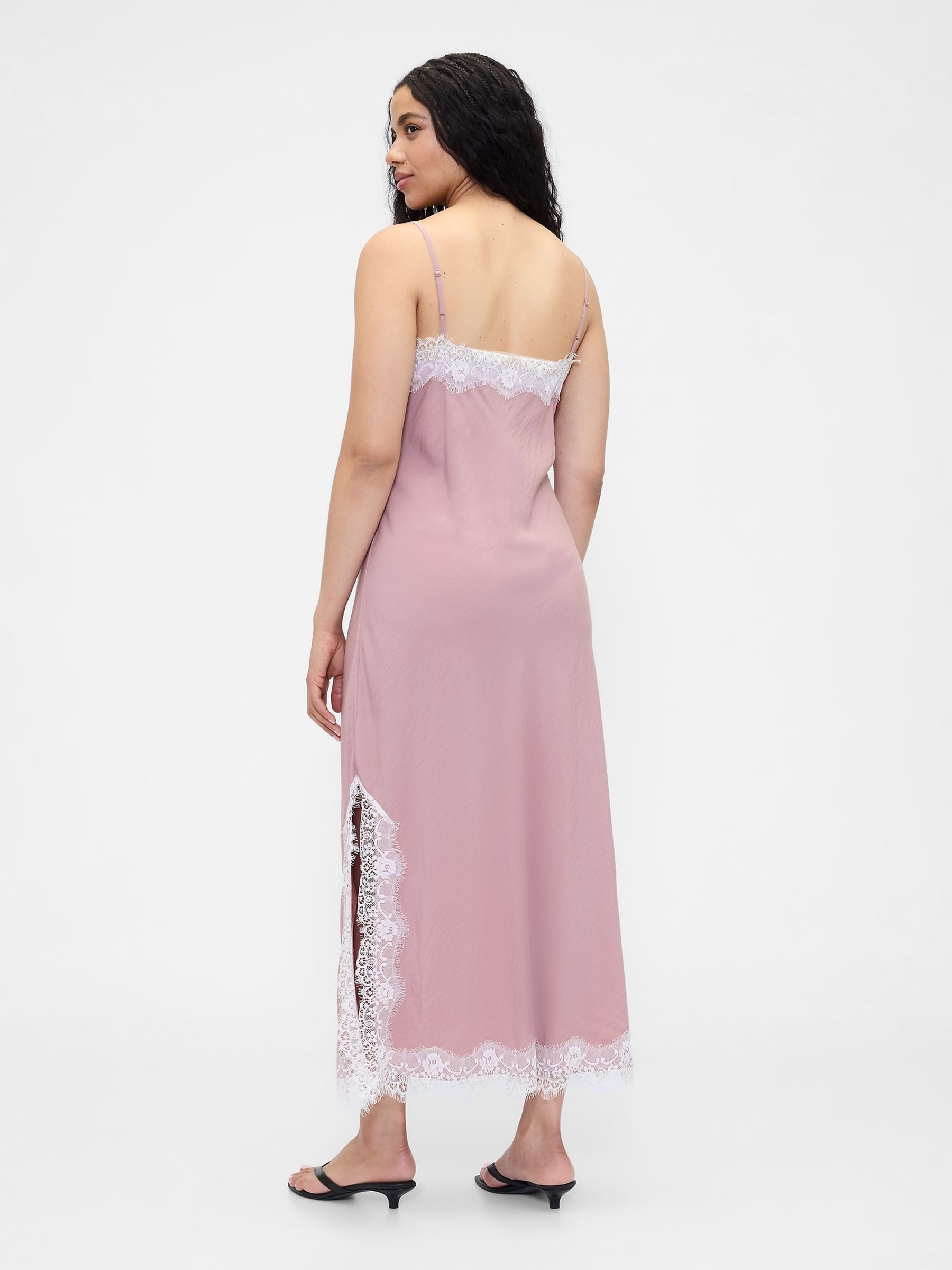 Purple Lace-Trim Maxi Slip Dress - Image 6 of 6