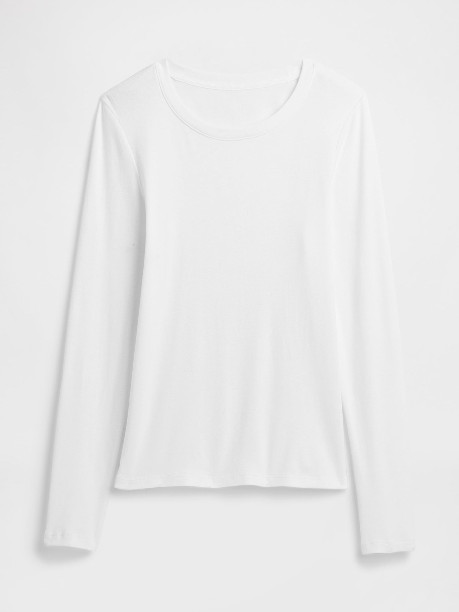 White Long Sleeve Modern Crewneck T-Shirt - Image 5 of 5