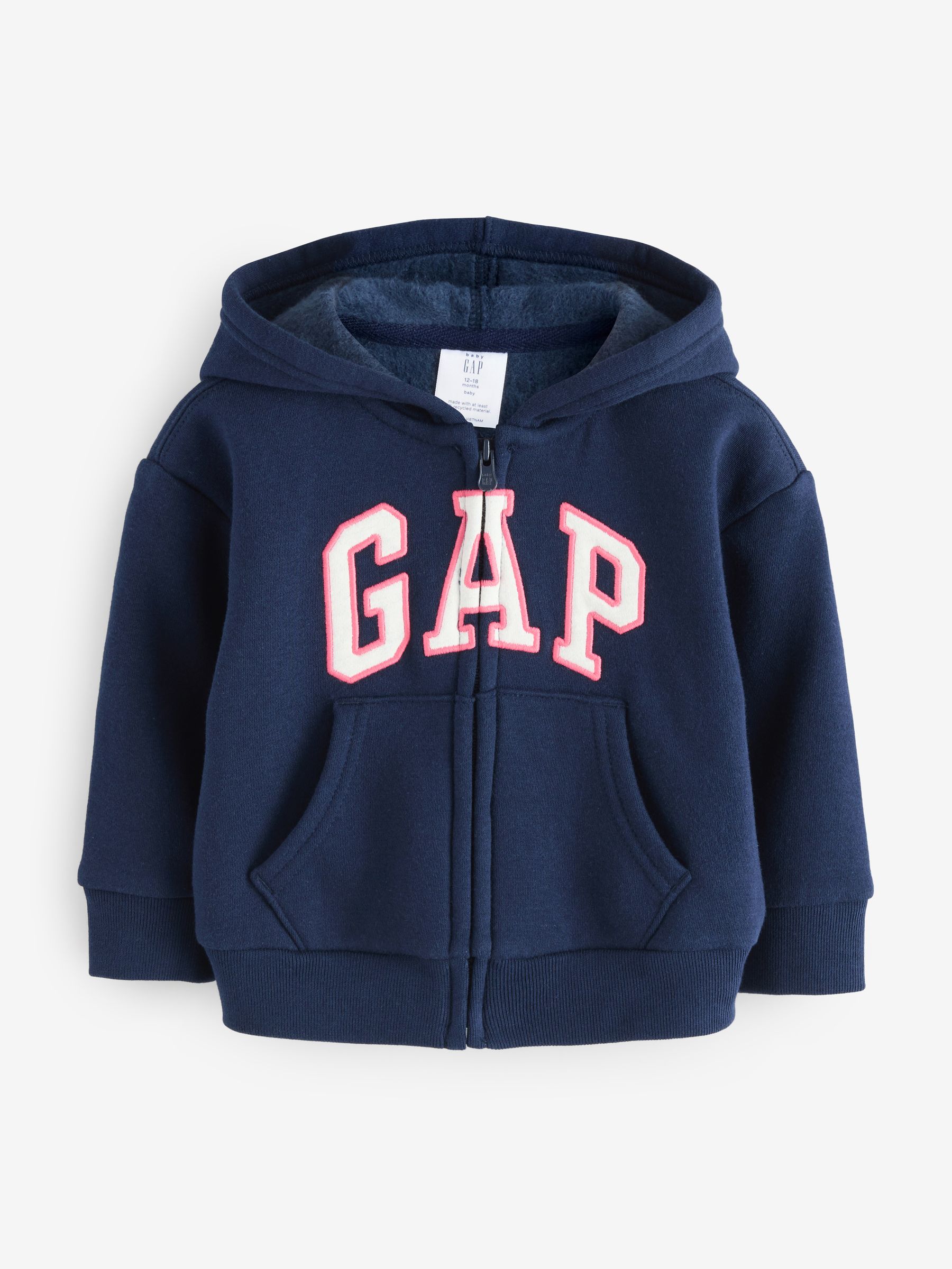 Navy Blue Vintage Logo Full Zip Hoodie (6mths-5yrs) - Image 1 of 4 Navy Blue Vintage Logo Full Zip Hoodie (6mths-5yrs) - Image 1 of 4