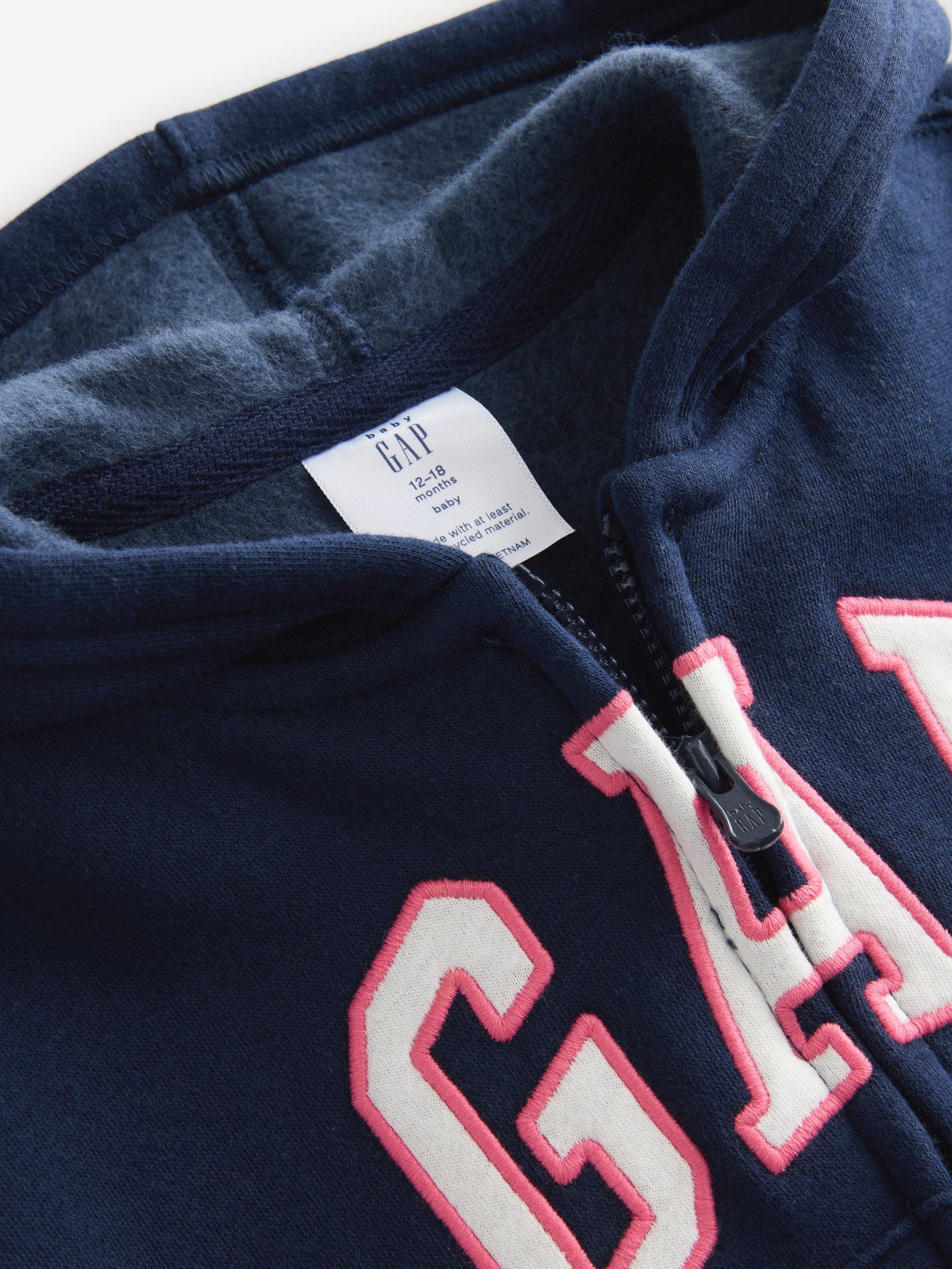 Navy Blue Vintage Logo Full Zip Hoodie (6mths-5yrs) - Image 4 of 4 Navy Blue Vintage Logo Full Zip Hoodie (6mths-5yrs) - Image 4 of 4