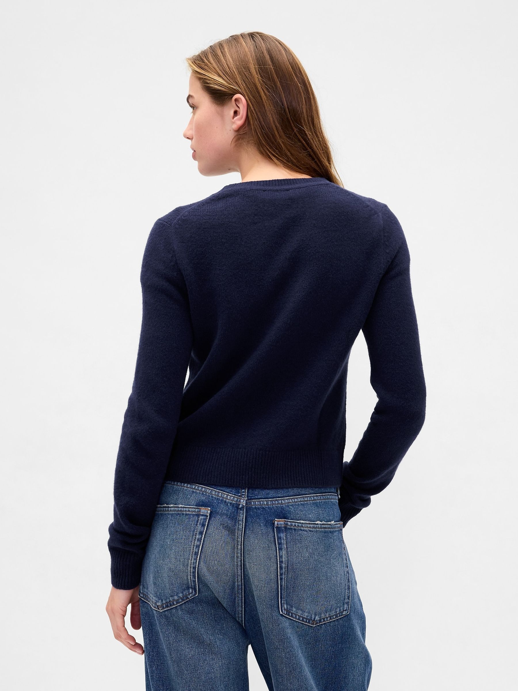 Navy Blue CashSoft Crew Neck Jumper - Image 2 of 4