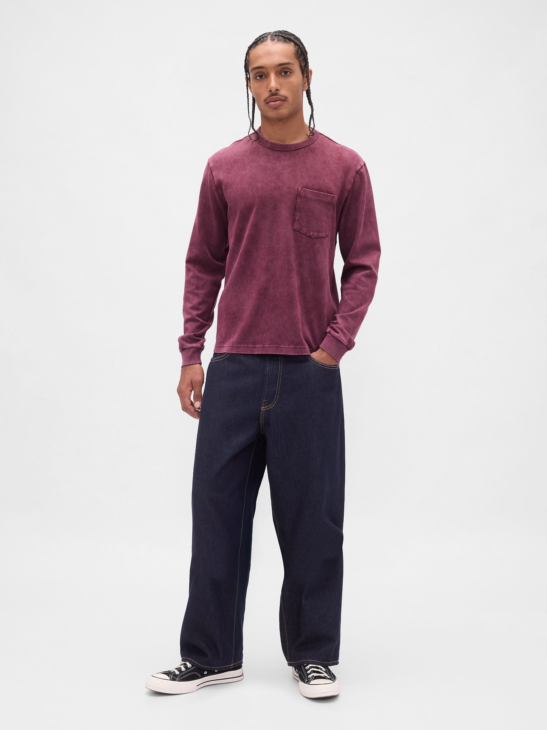 Washed Red Heavyweight Relaxed T-Shirt - Image 2 of 3
