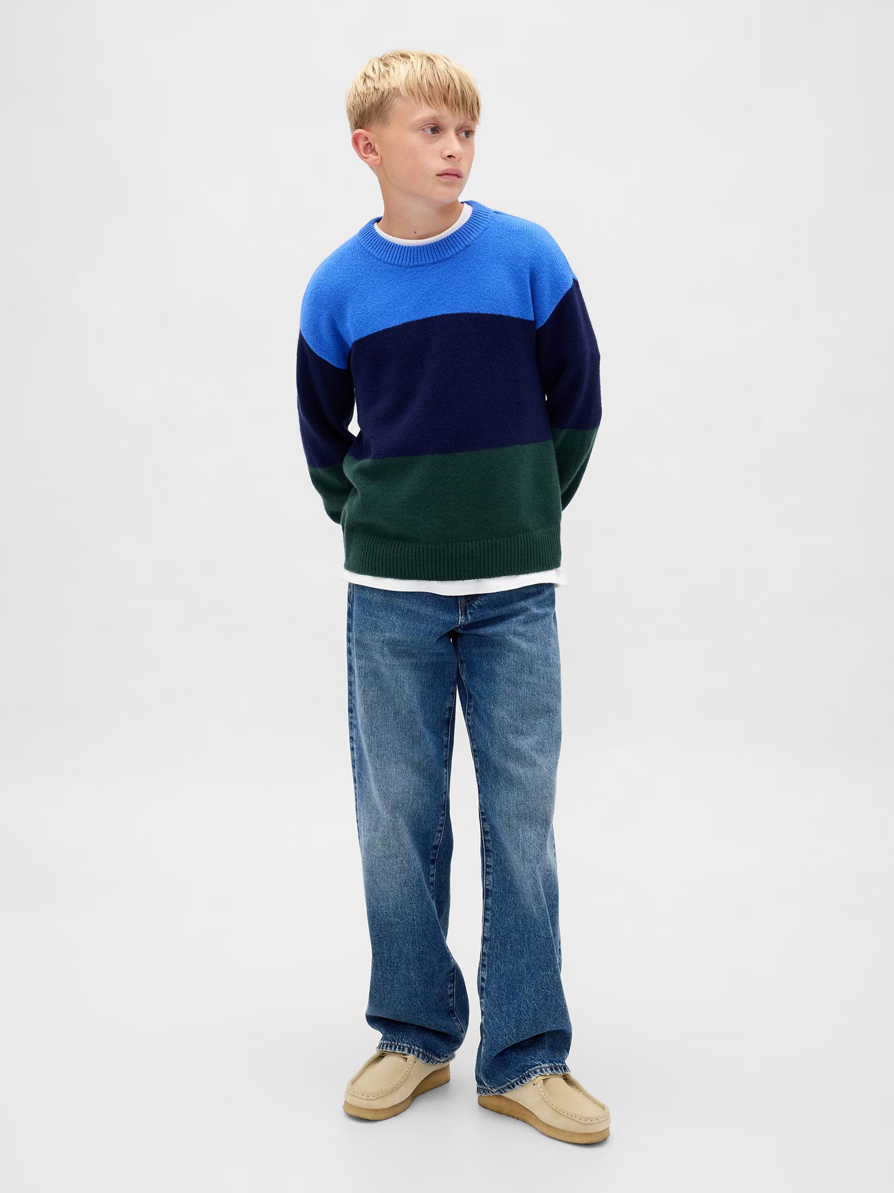 Blue CashSoft Relaxed Crew Neck Sweatshirt - Image 3 of 5