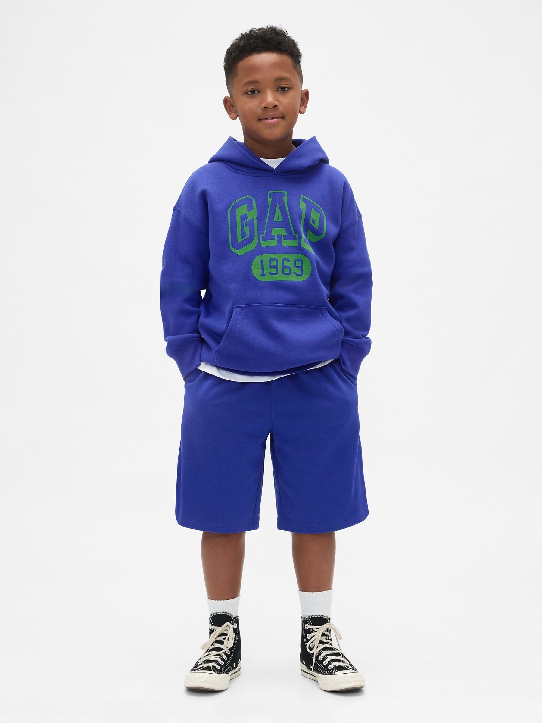 Blue/Green Vintage Soft Logo Hoodie (4-13yrs) - Image 3 of 4
