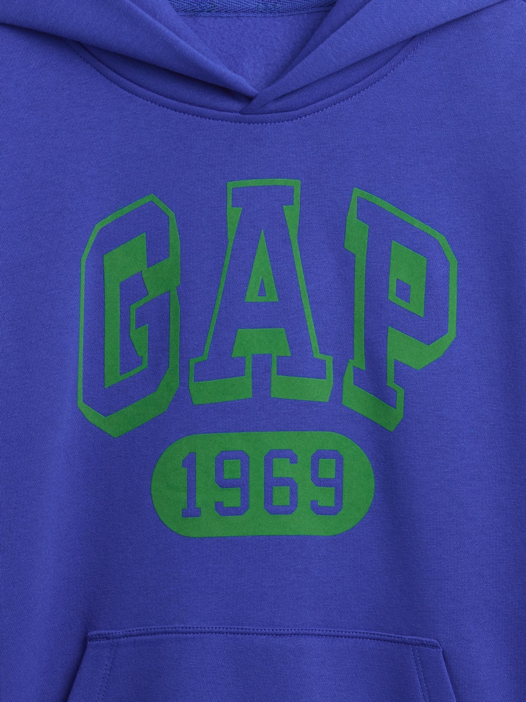 Blue/Green Vintage Soft Logo Hoodie (4-13yrs) - Image 4 of 4
