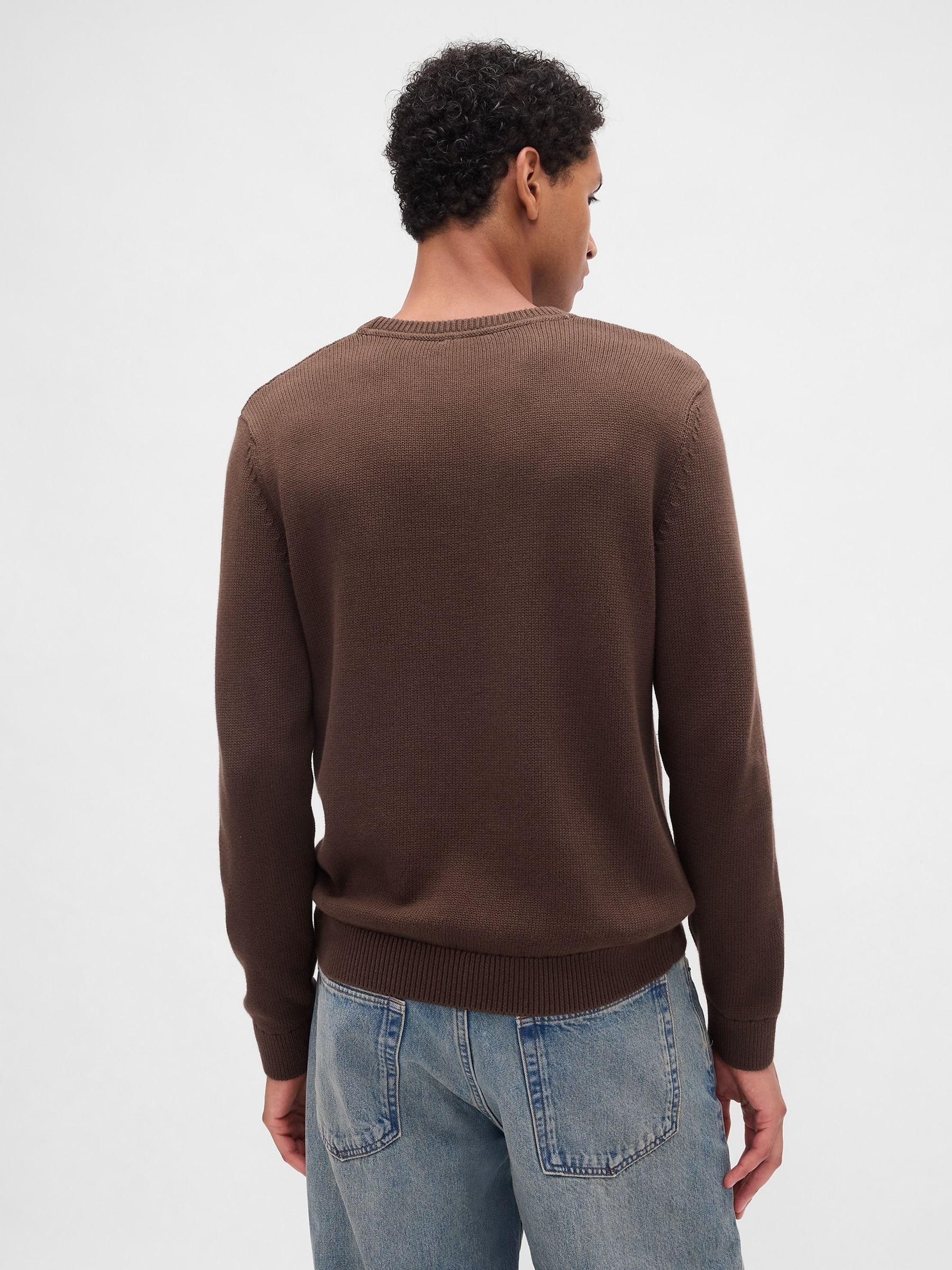 Brown Classic Crew Neck Jumper - Image 2 of 4