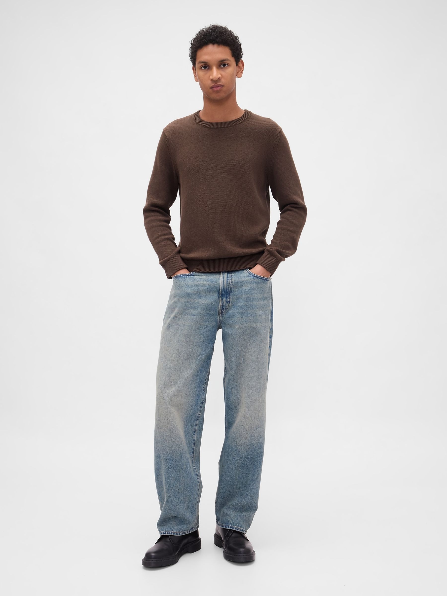 Brown Classic Crew Neck Jumper - Image 3 of 4