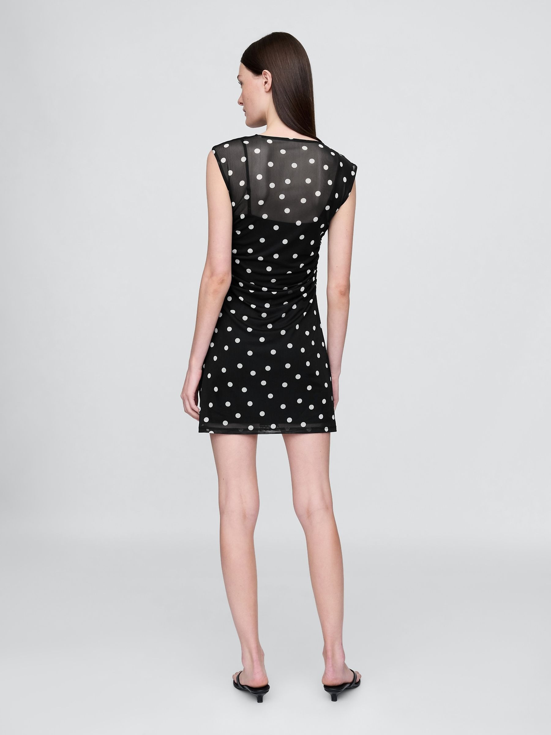 Black Mini Mesh Dress - Image 2 of 3