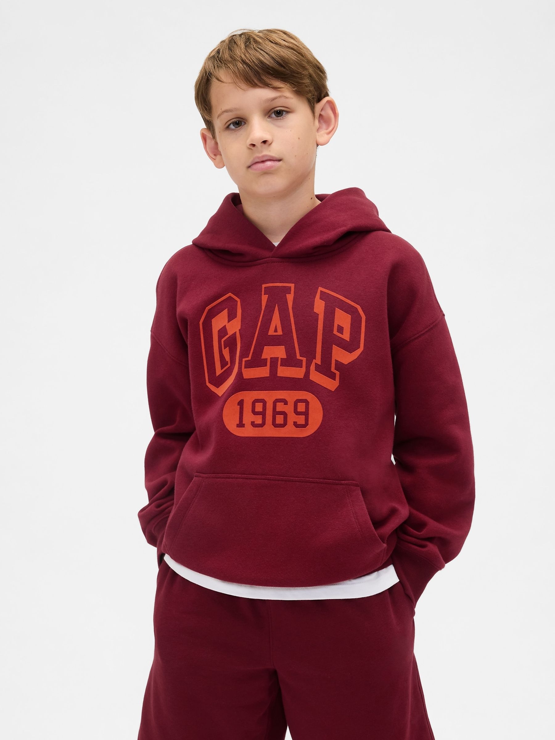 Red Vintage Soft Logo Hoodie (4-13yrs) - Image 3 of 4