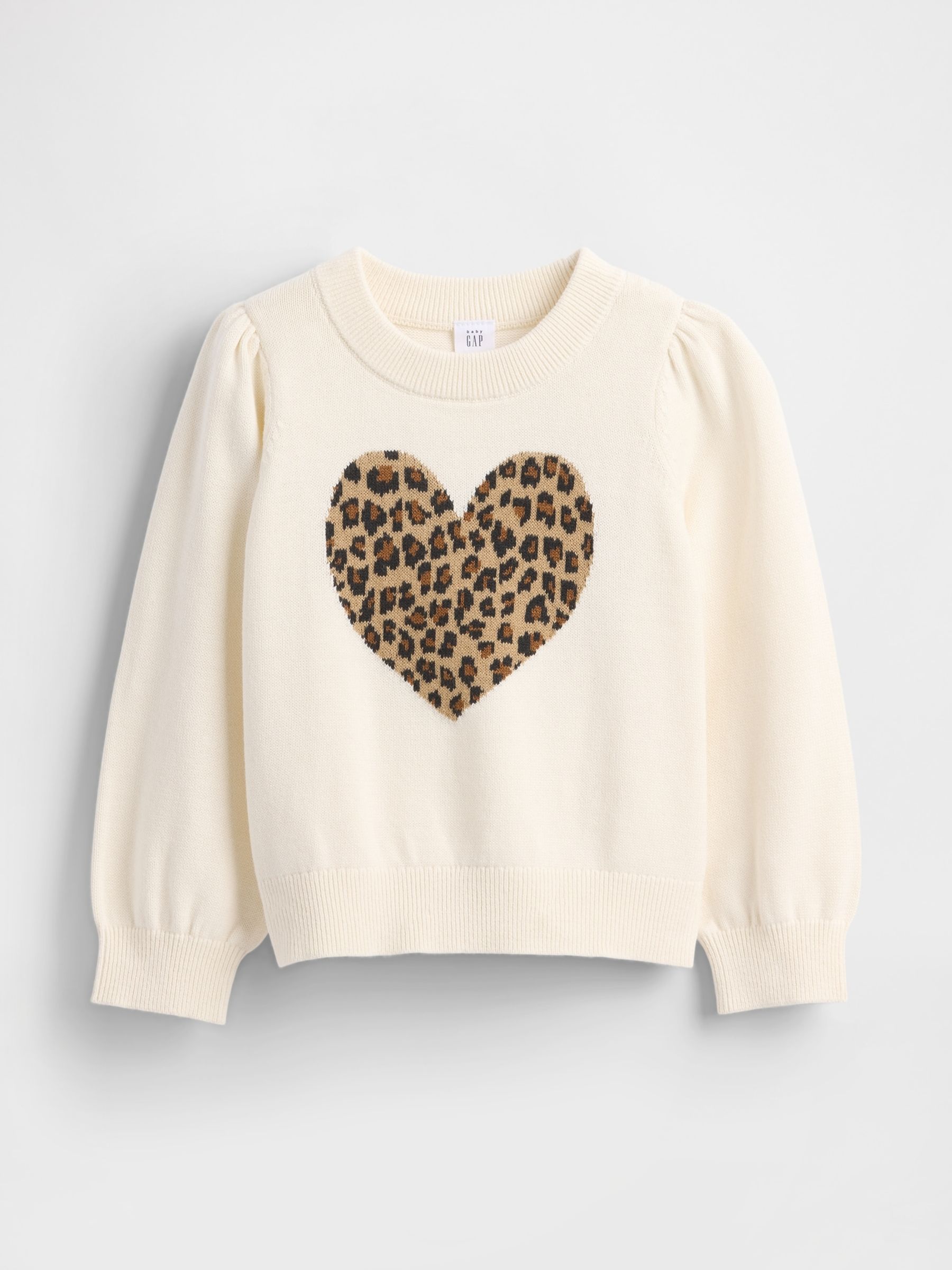 White Puff-Sleeve Jumper (6mths-5yrs) - Image 1 of 2