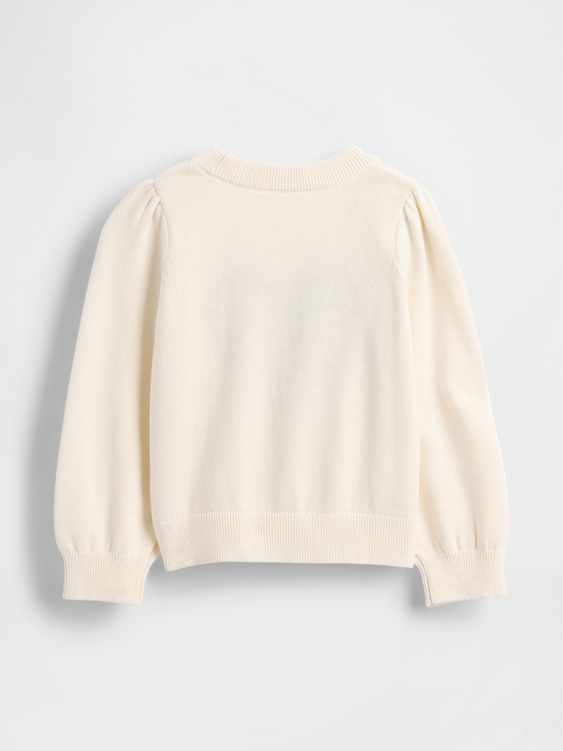 White Puff-Sleeve Jumper (6mths-5yrs) - Image 2 of 2