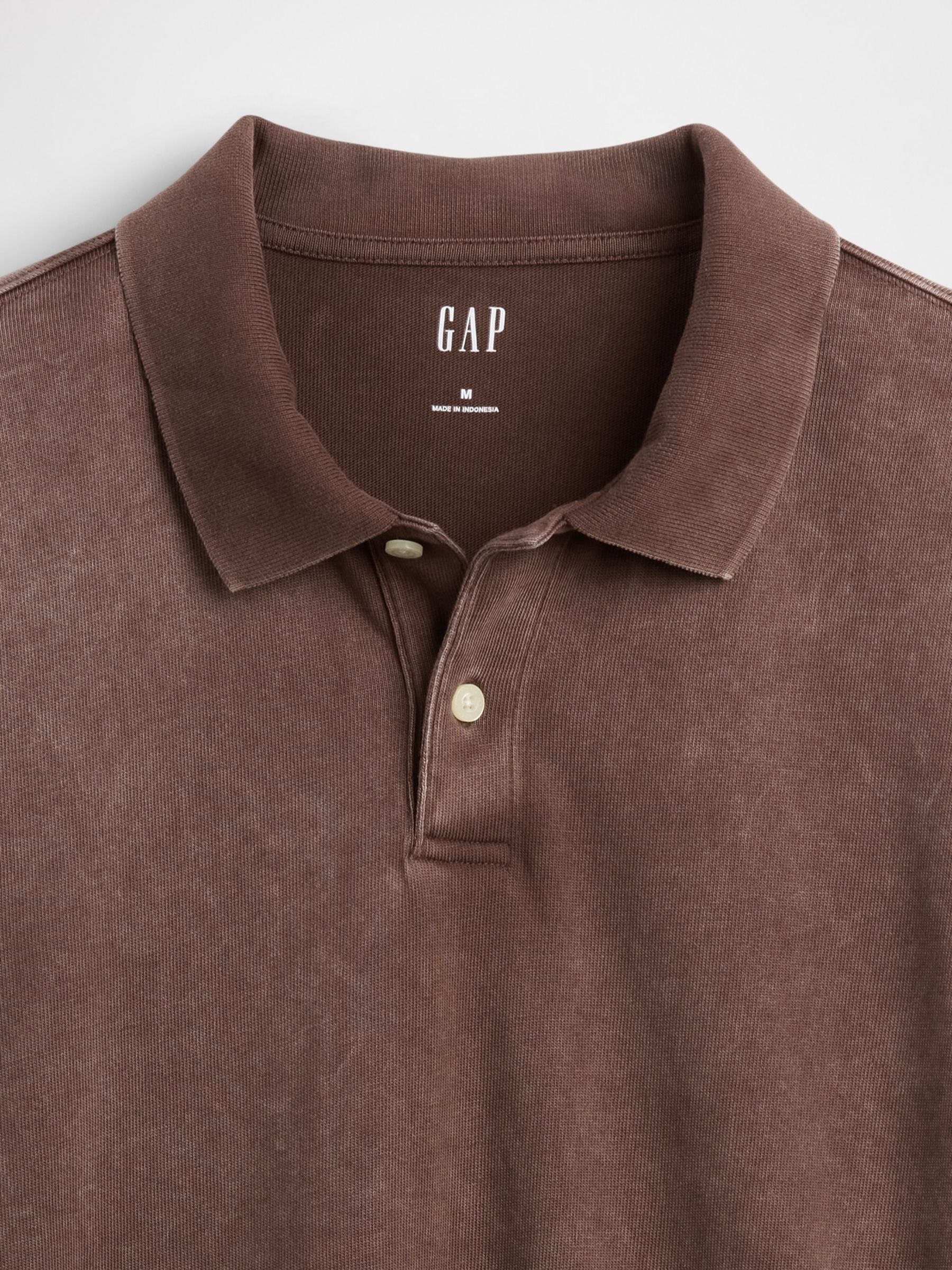 Brown Heavyweight Jersey Polo Shirt - Image 4 of 4