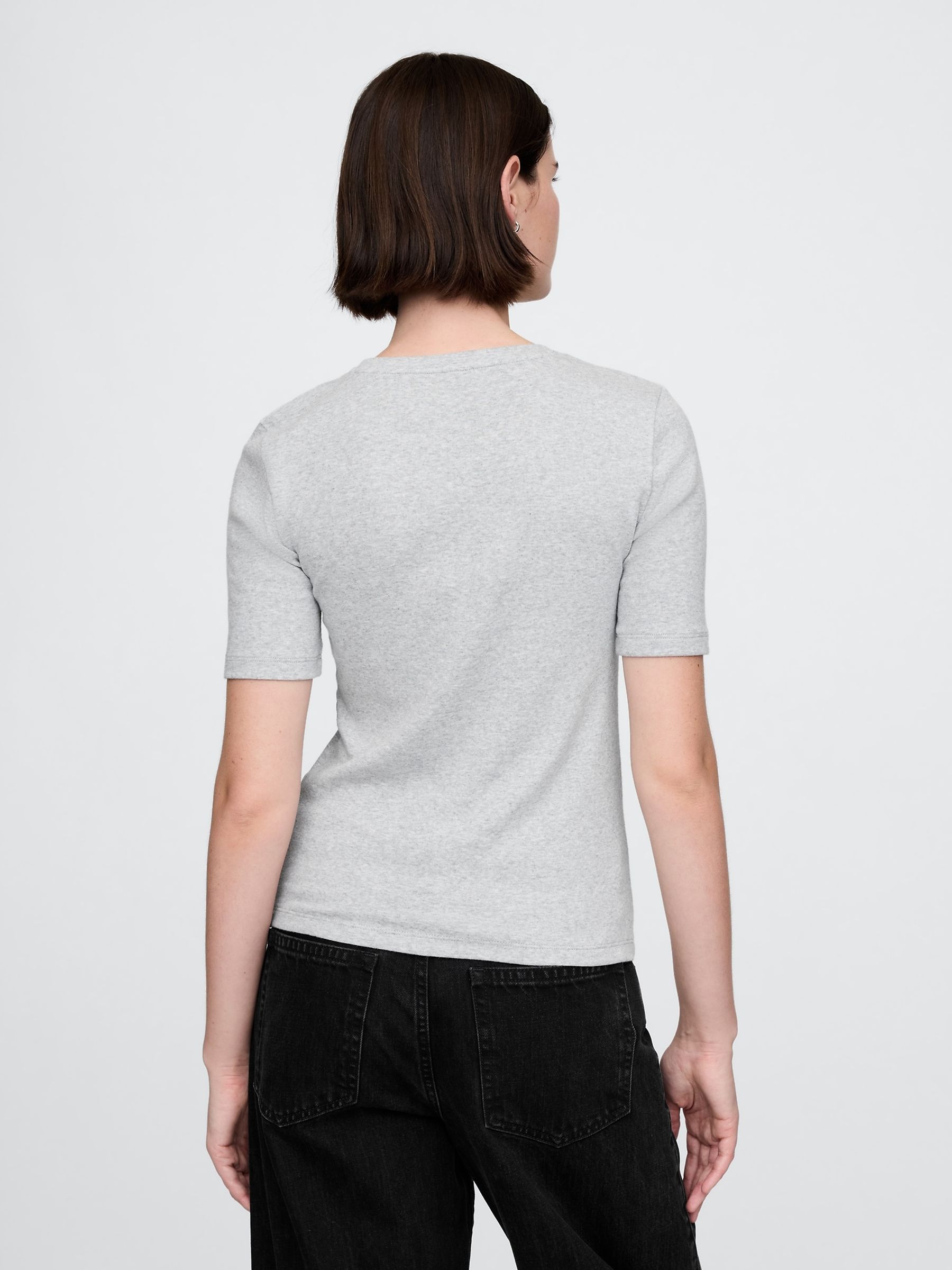 Grey Modern Crew Neck T-Shirt - Image 2 of 3