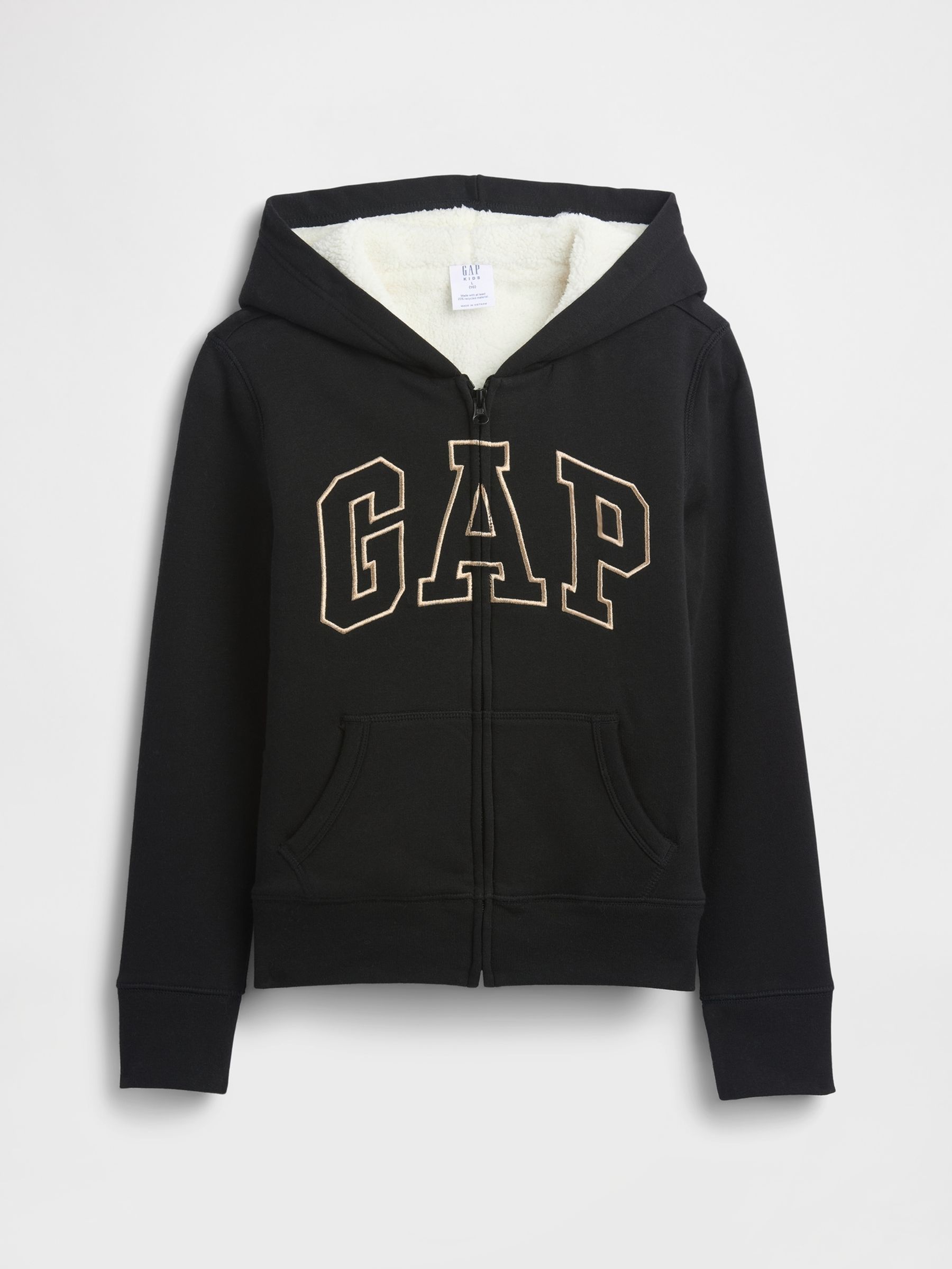 Black Logo Sherpa Hoodie - Image 1 of 3