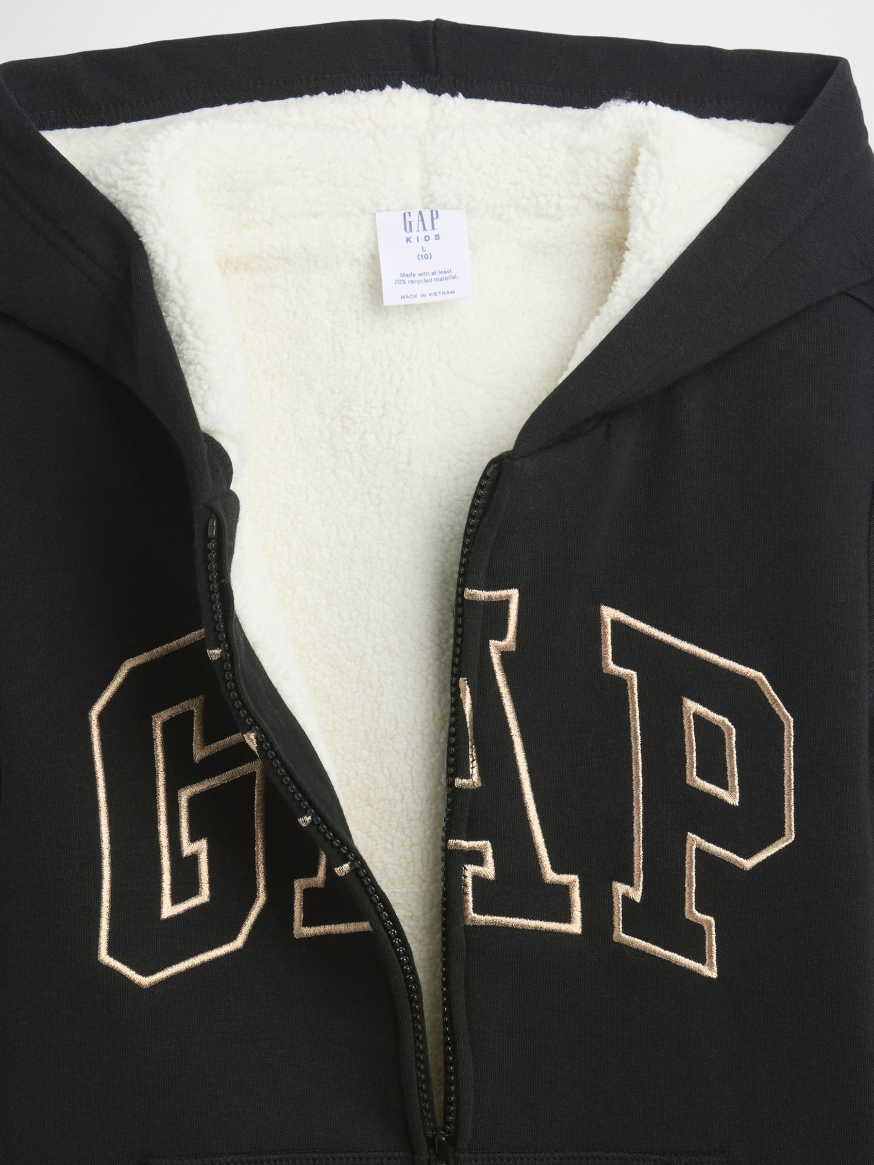 Black Logo Sherpa Hoodie - Image 3 of 3