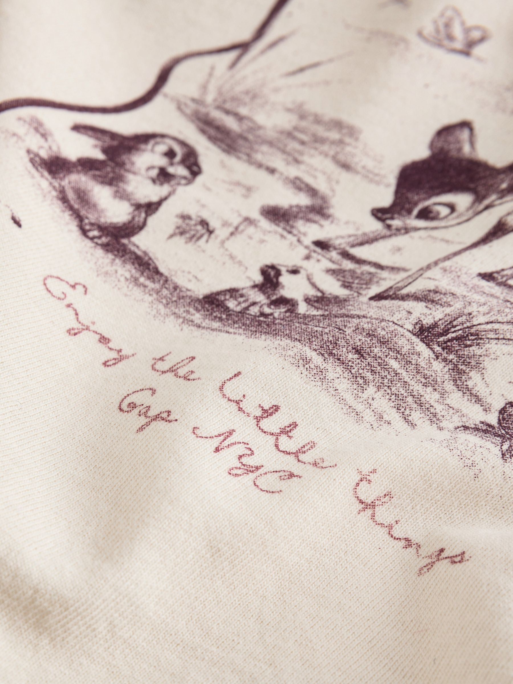 White Bambi Disney Graphic Long Sleeve T-Shirt (6mths-5yrs) - Image 4 of 4