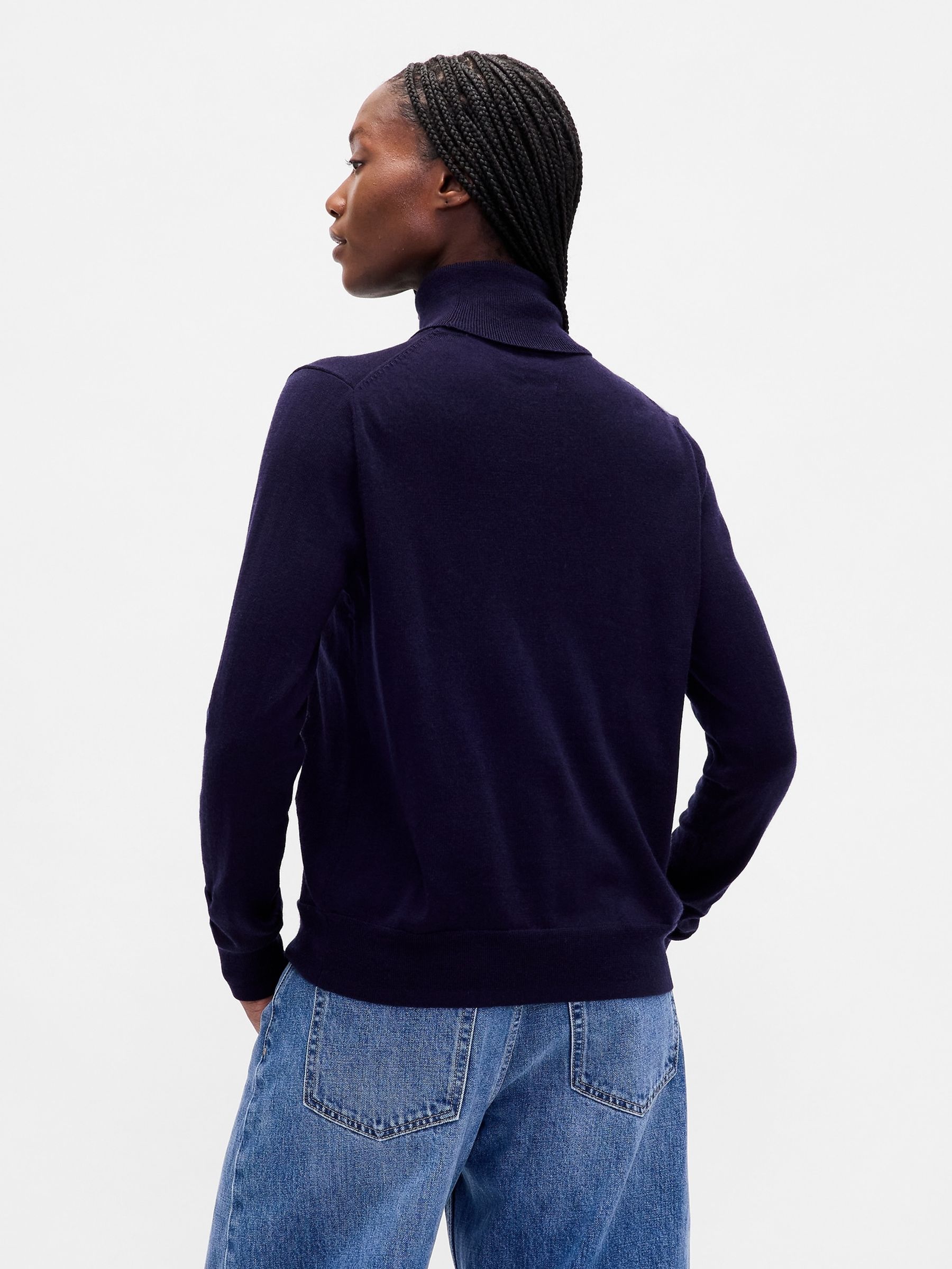 Purple Merino Wool Turtle Neck Jumper - Image 2 of 4