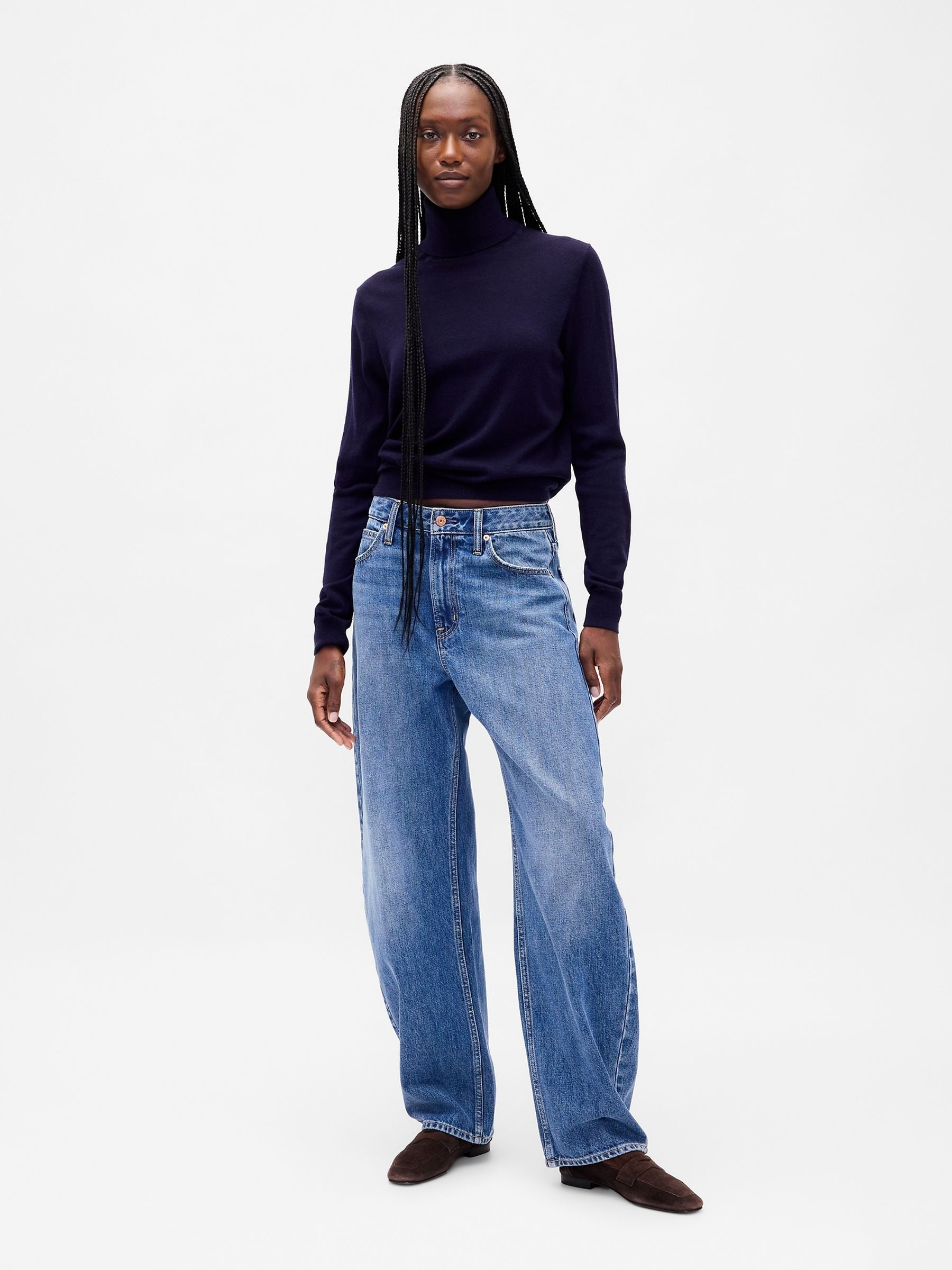 Purple Merino Wool Turtle Neck Jumper - Image 3 of 4