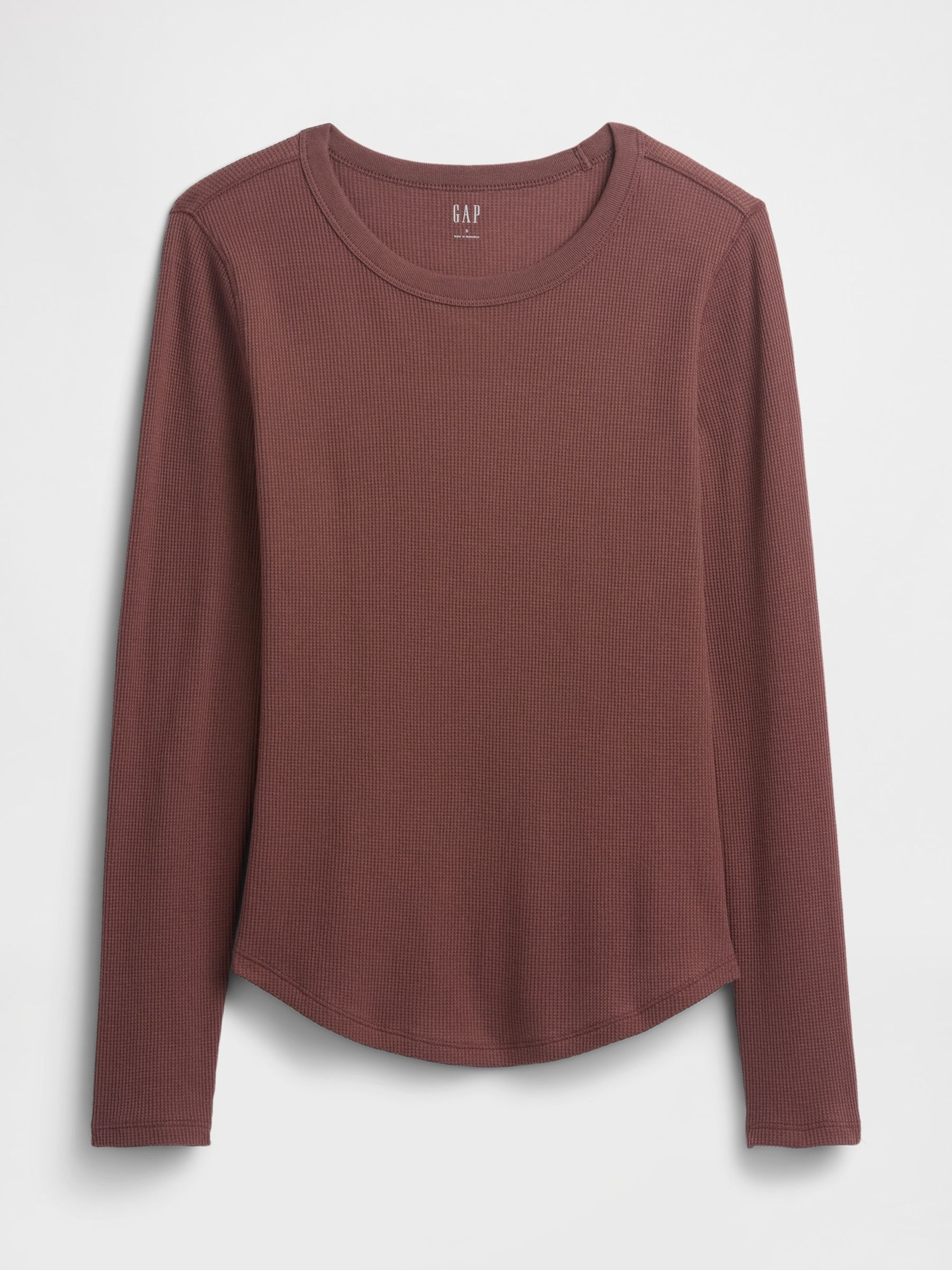 Brown Waffle Knit Crew Neck T-Shirt - Image 4 of 4 Brown Waffle Knit Crew Neck T-Shirt - Image 4 of 4