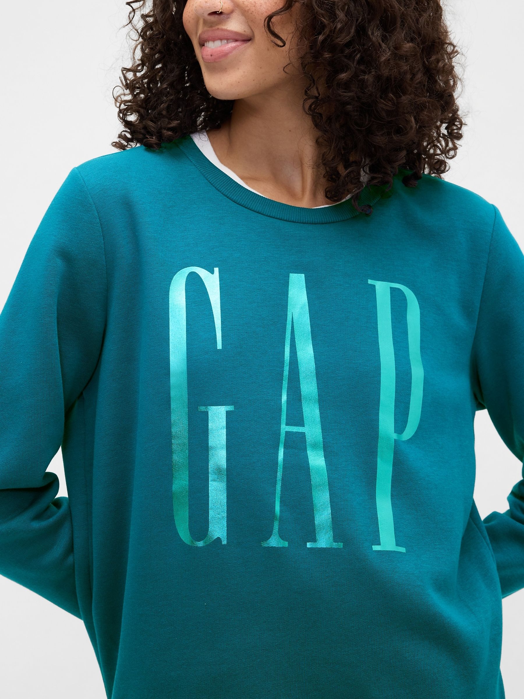 Blue Relaxed Logo Crew Neck Jumper - Image 4 of 5