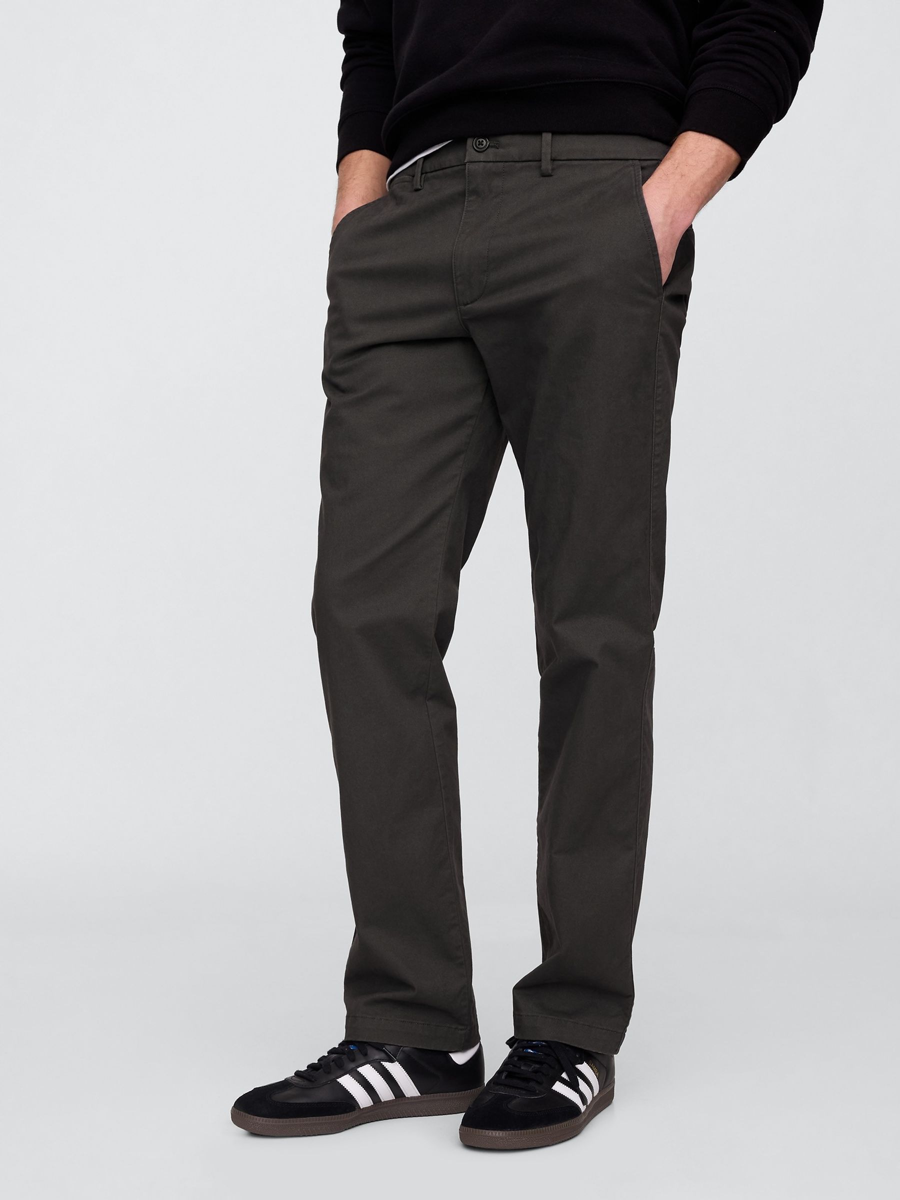 Charcoal Essential Chinos in Straight Fit | Gap