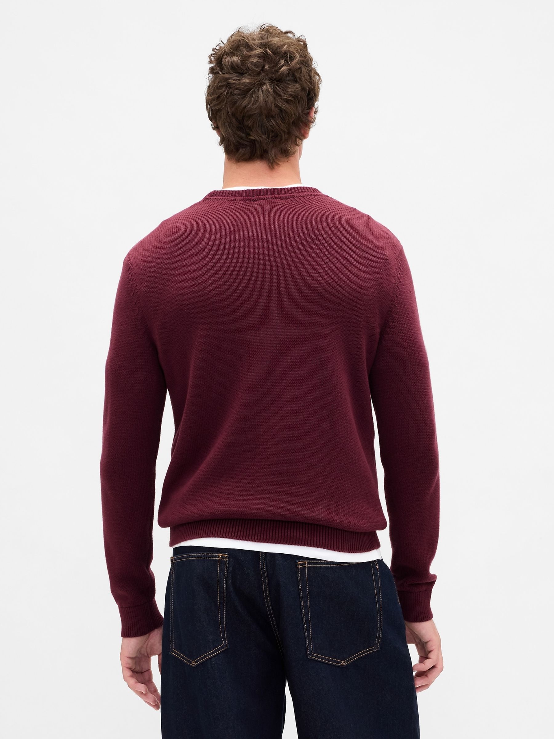 Red Classic Crew Neck Sweatshirt - Image 2 of 4
