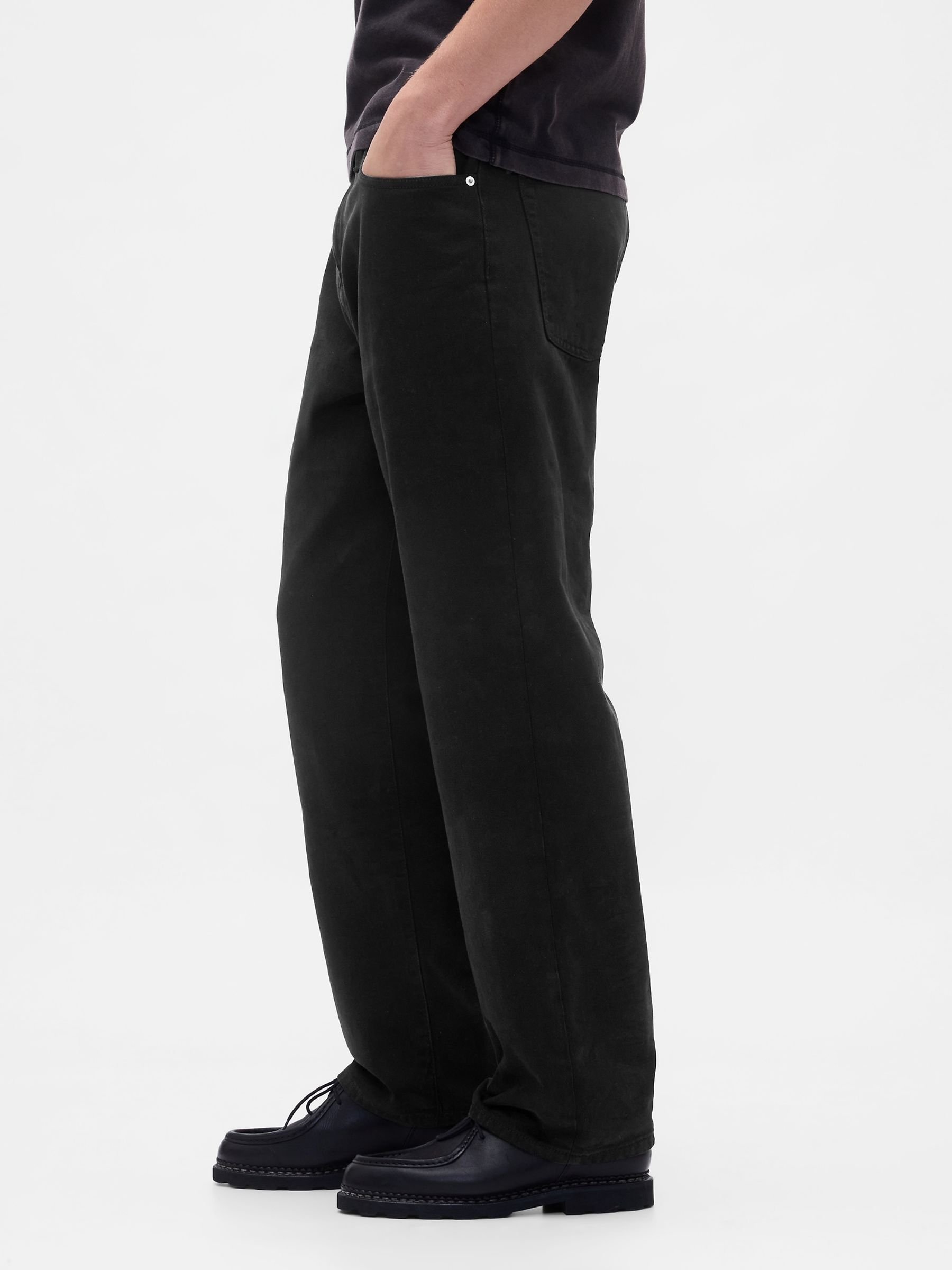 Black Relaxed Straight Jeans - Image 3 of 5