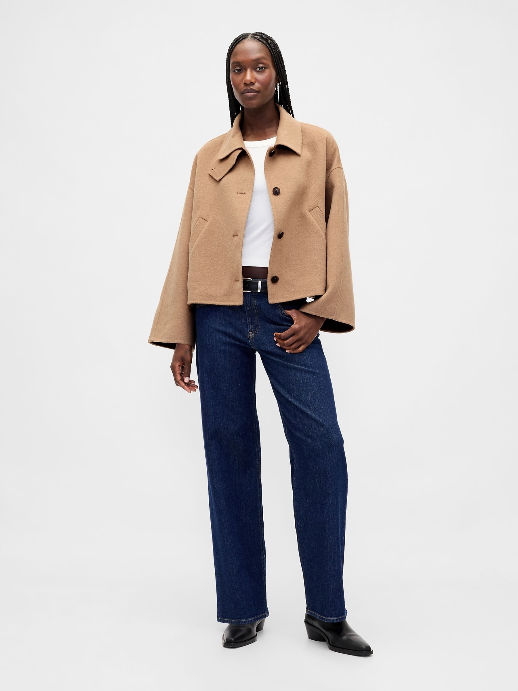 Beige Wool Blend Swing Jacket - Image 3 of 4