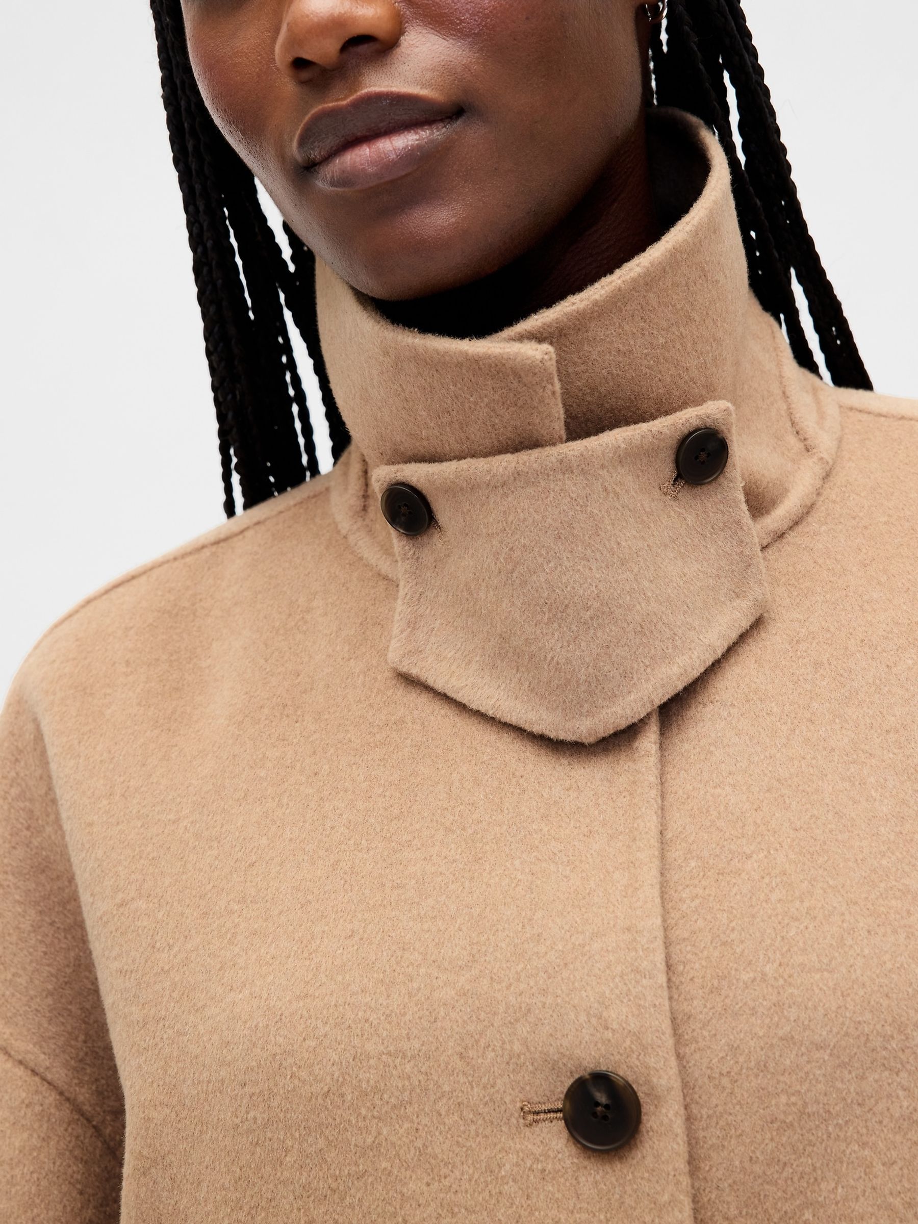 Beige Wool Blend Swing Jacket - Image 4 of 4 Beige Wool Blend Swing Jacket - Image 4 of 4