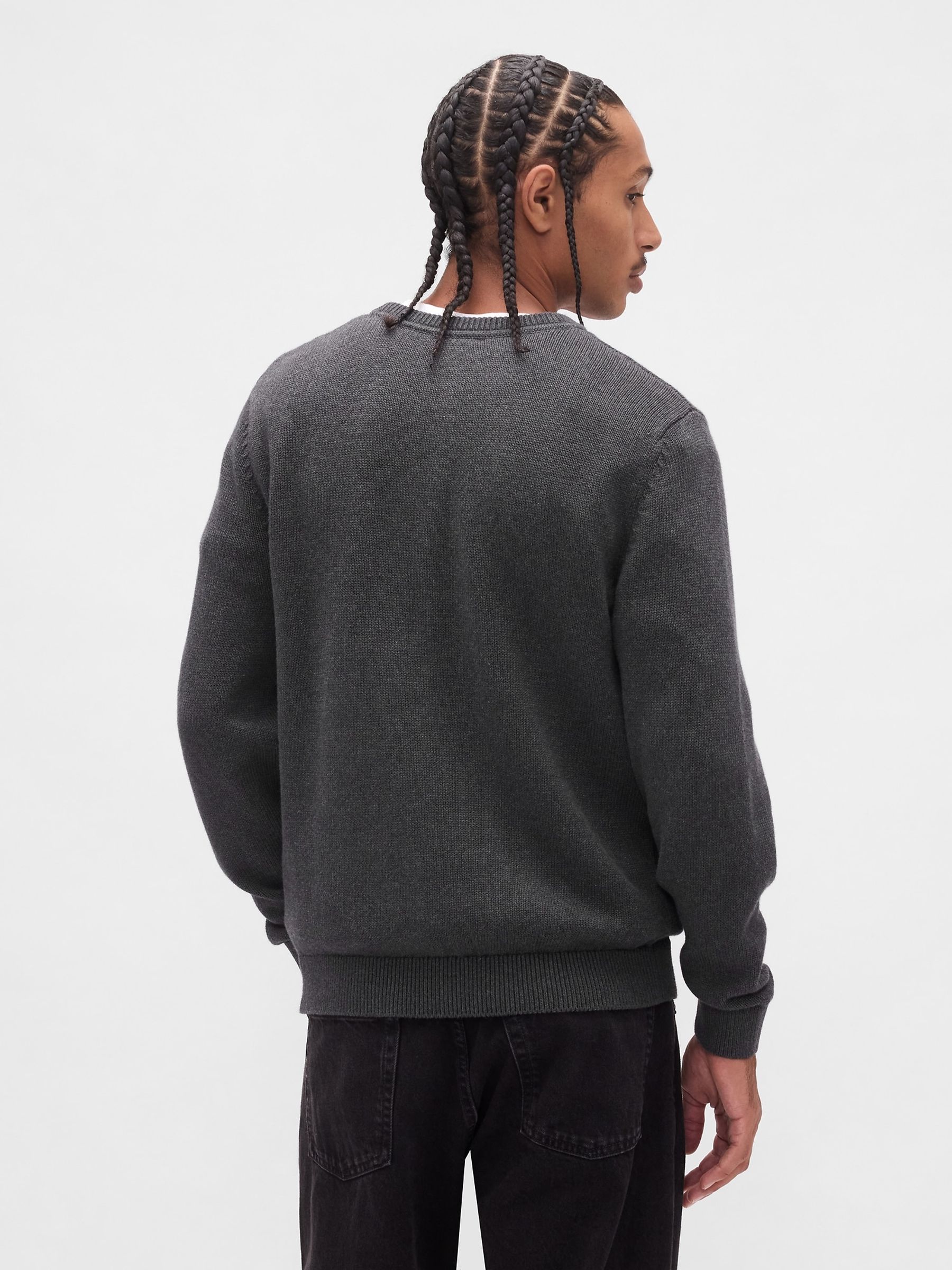 Grey Classic Crew Neck Jumper - Image 2 of 4