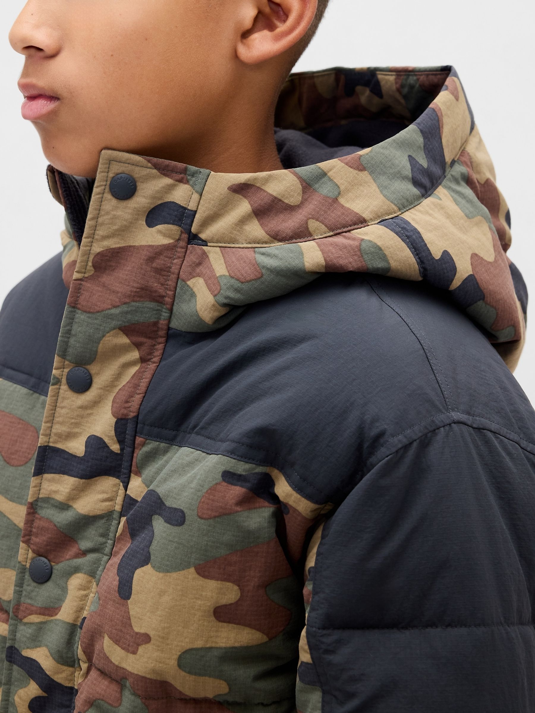 Brown Camo Puffer Jacket (4-13yrs) - Image 4 of 6