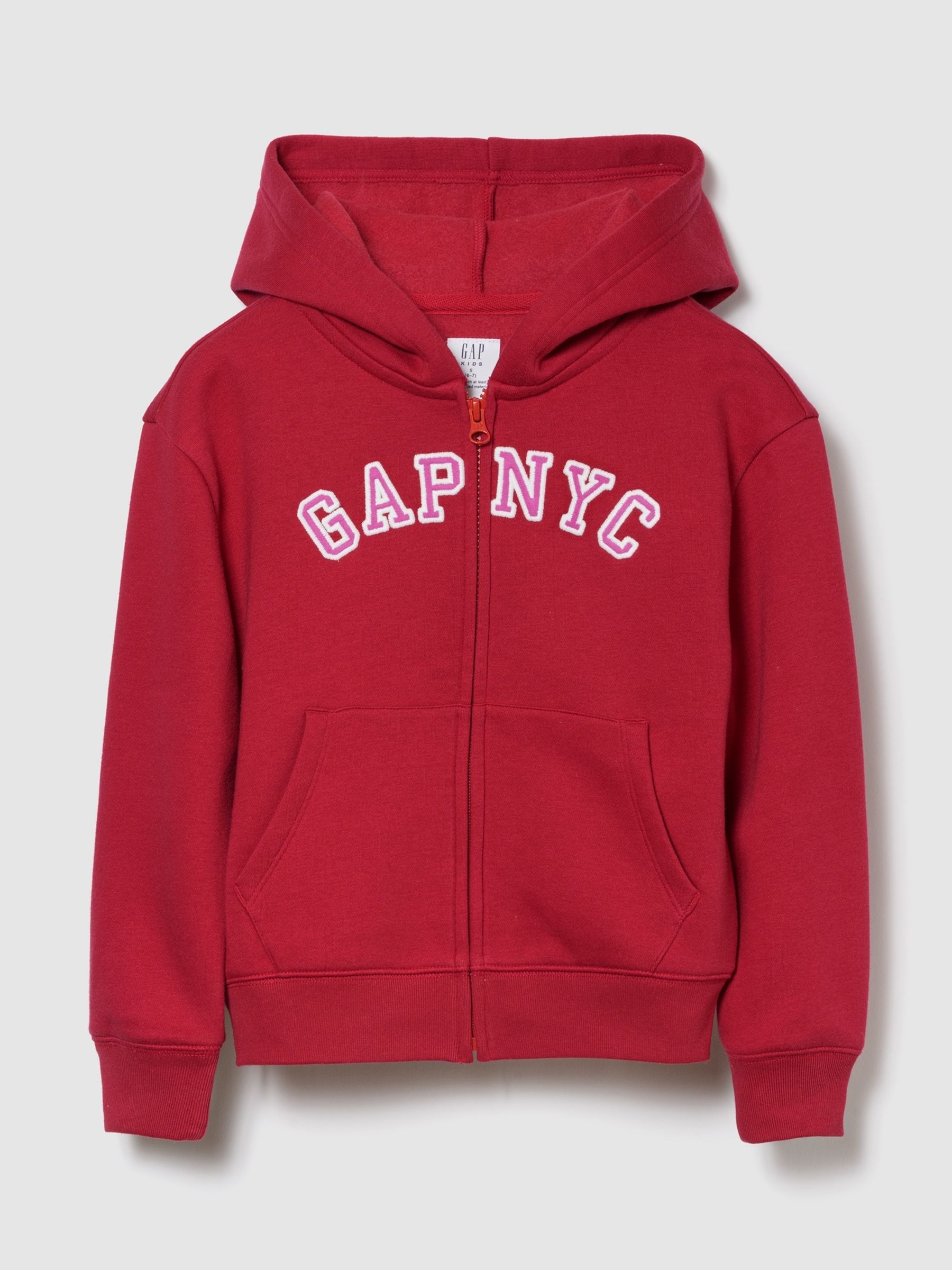 Red Relaxed Logo Print Zip Hoodie (4-13yrs) - Image 1 of 2