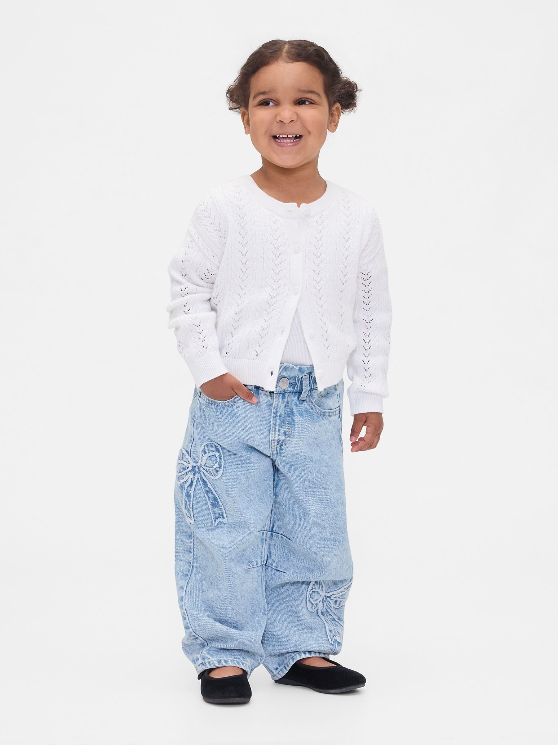 Blue Bow Horseshoe Jeans (6mths-5yrs) - Image 1 of 4